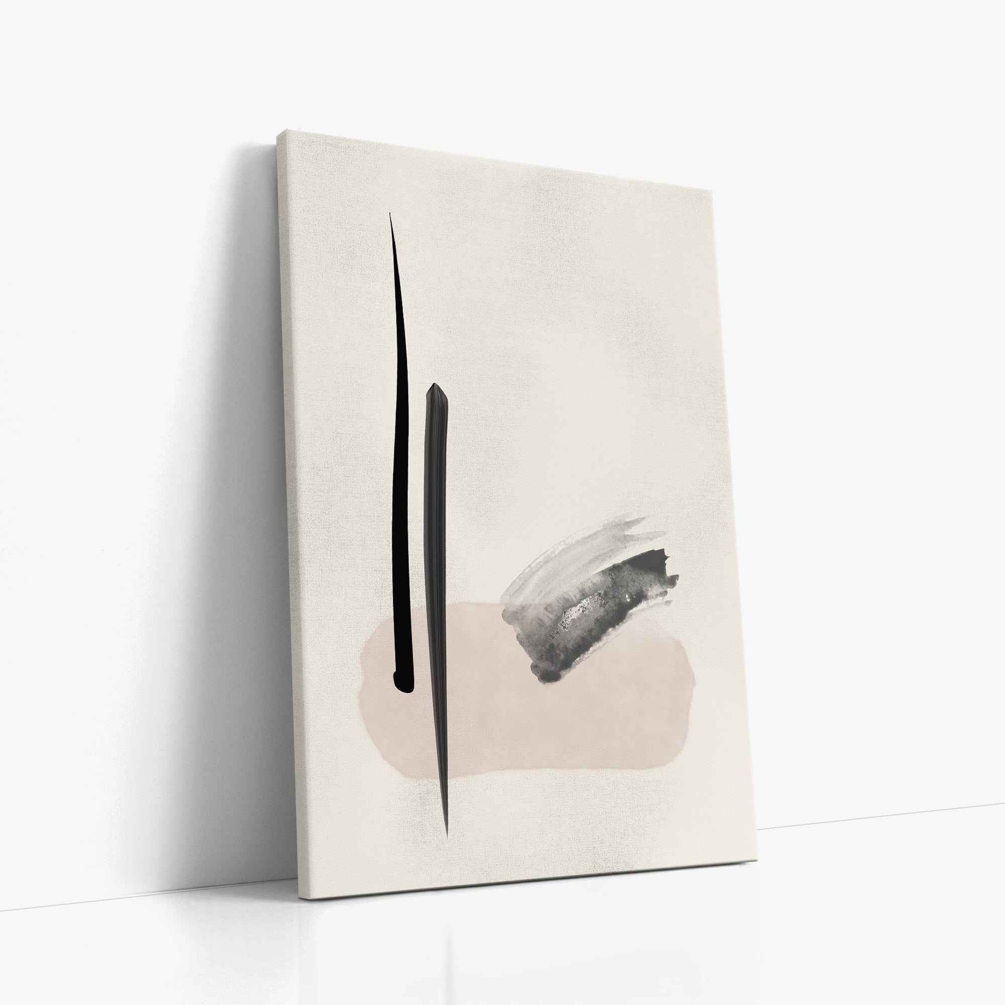 Zen Brushstroke Balance, Minimalist Abstract Framed Wall Art Print - Framed Poster from Japandi Art