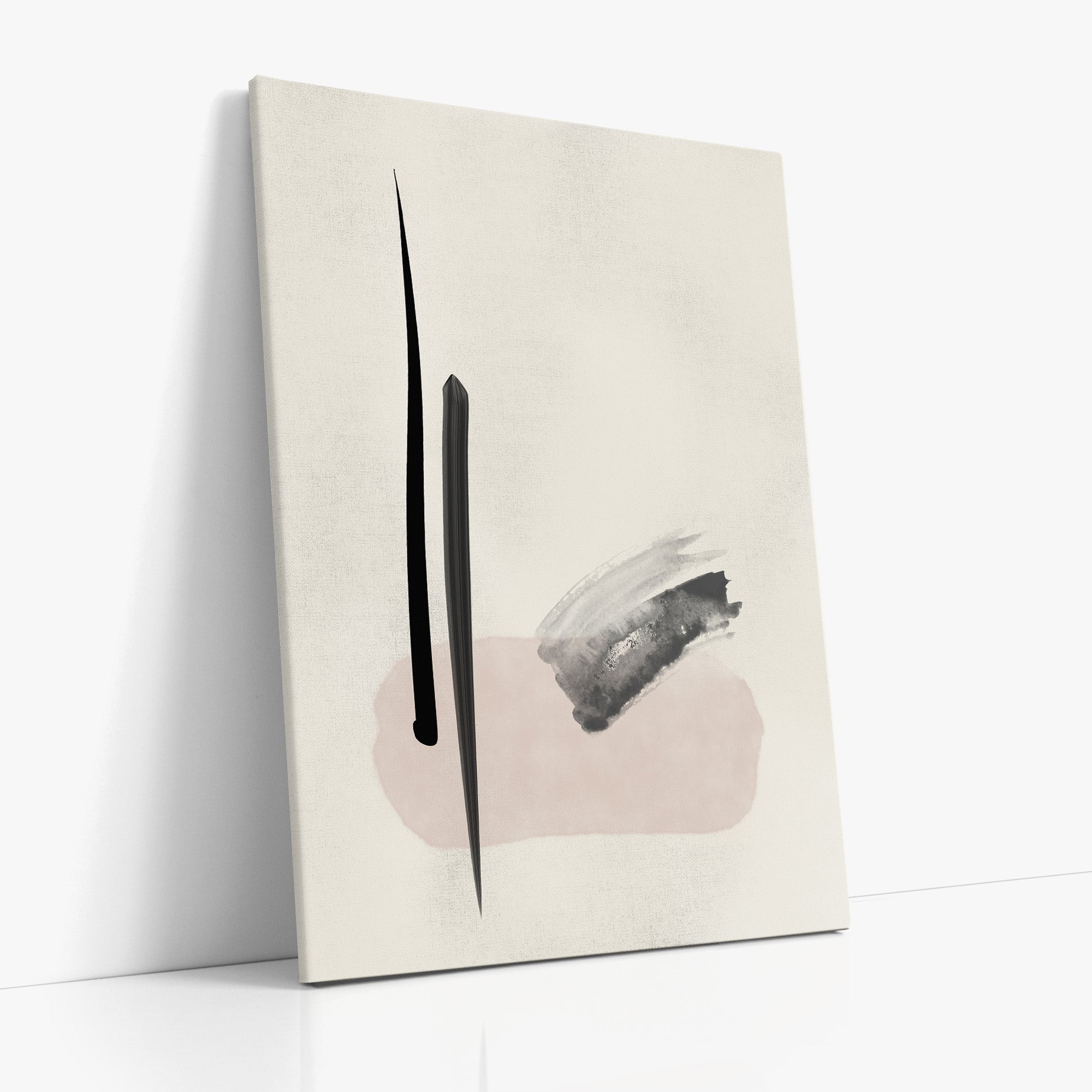 Zen Brushstroke Balance, Minimalist Abstract Framed Wall Art Print - Framed Poster from Japandi Art