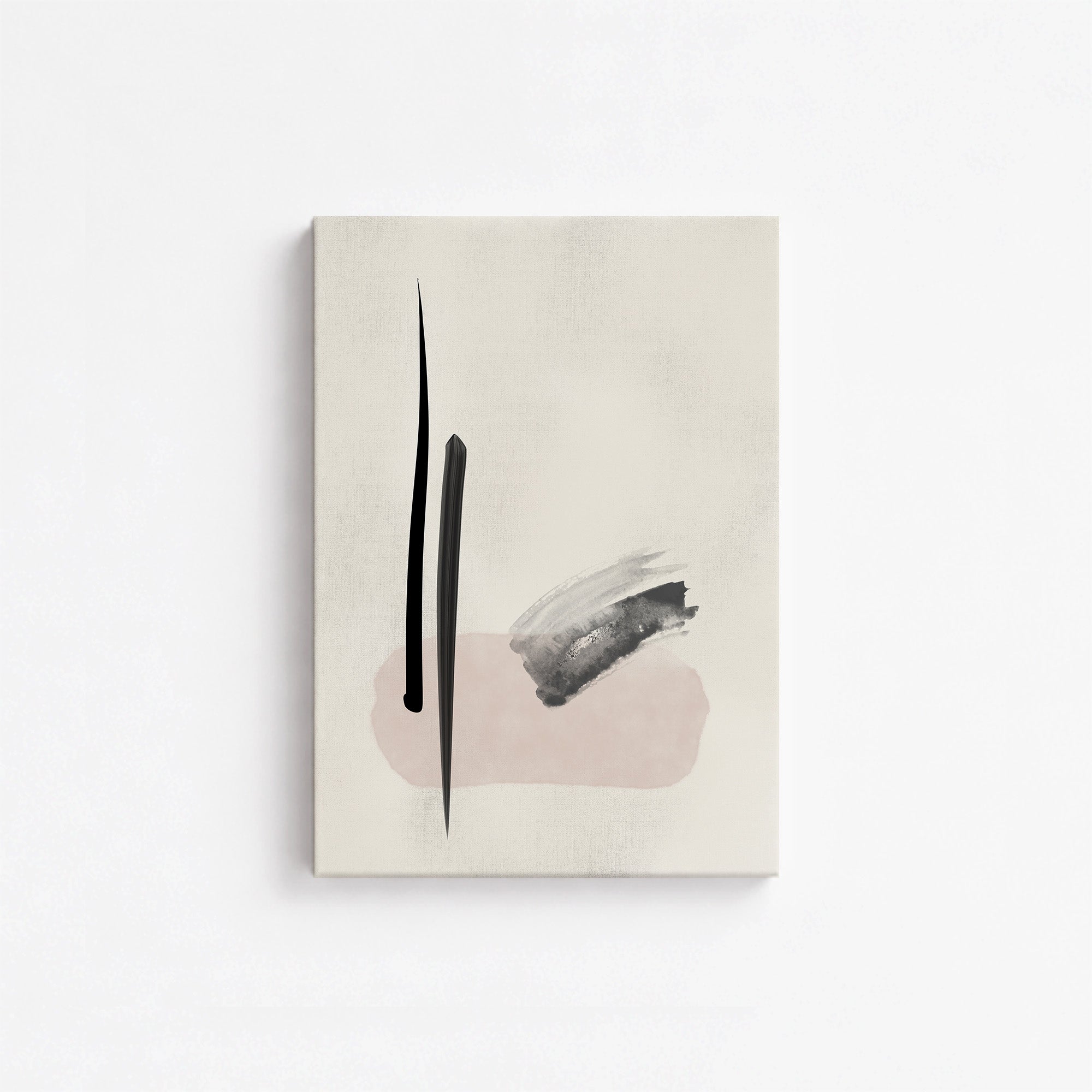 Zen Brushstroke Balance, Minimalist Abstract Framed Wall Art Print - Framed Poster from Japandi Art