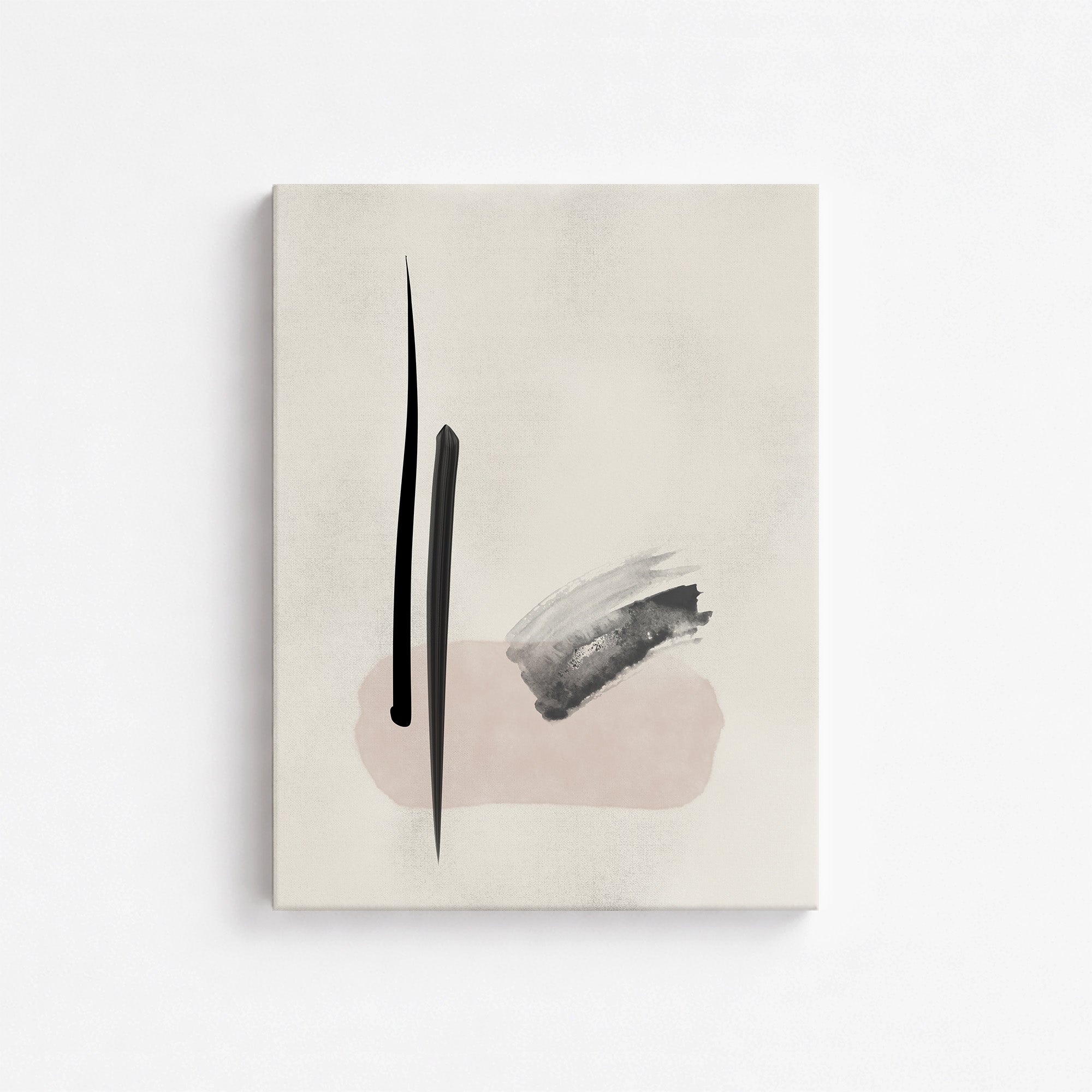 Zen Brushstroke Balance, Minimalist Abstract Framed Wall Art Print - Framed Poster from Japandi Art