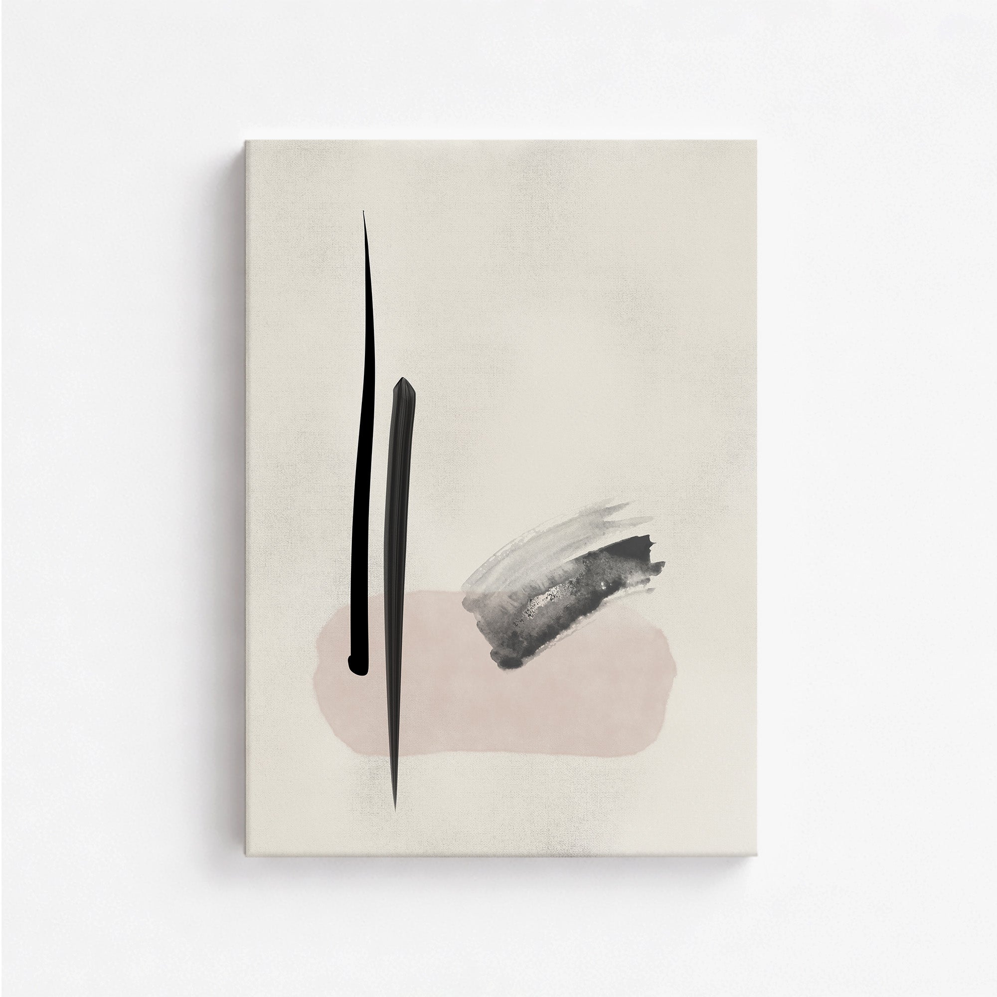 Zen Brushstroke Balance, Minimalist Abstract Framed Wall Art Print - Framed Poster from Japandi Art