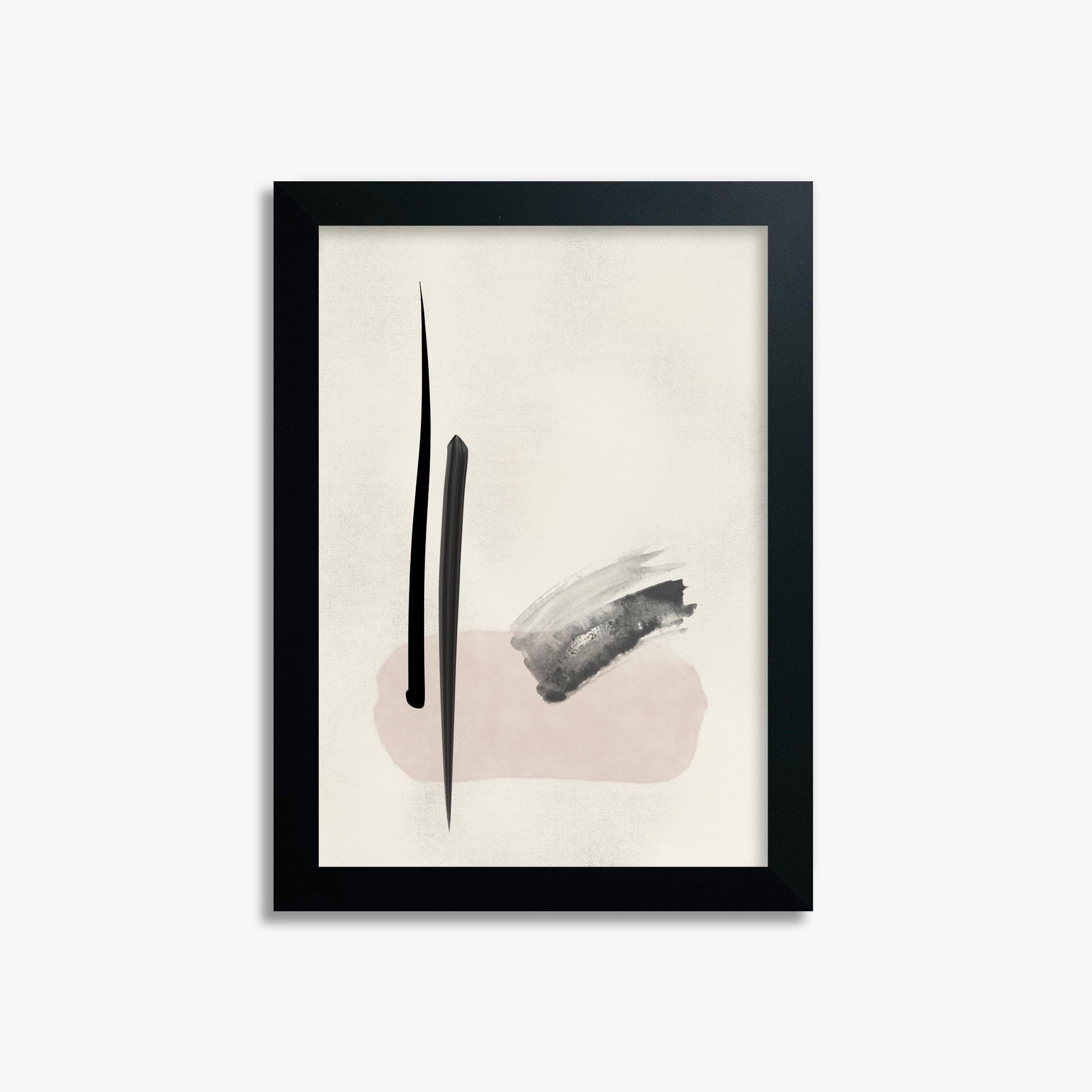 Zen Brushstroke Balance, 21x30cm Framed Poster With Black Frame