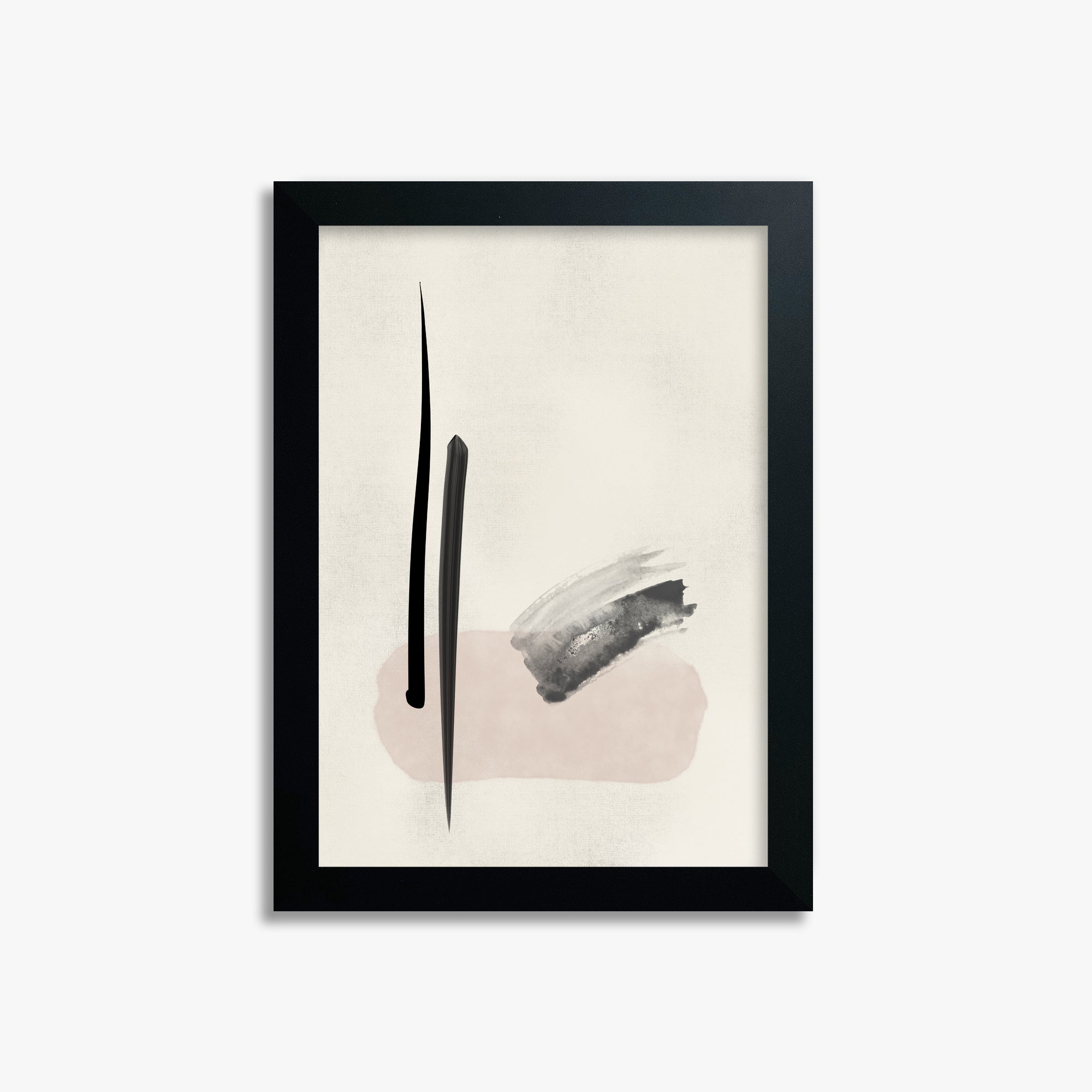 Zen Brushstroke Balance, 21x30cm Framed Poster With Black Frame