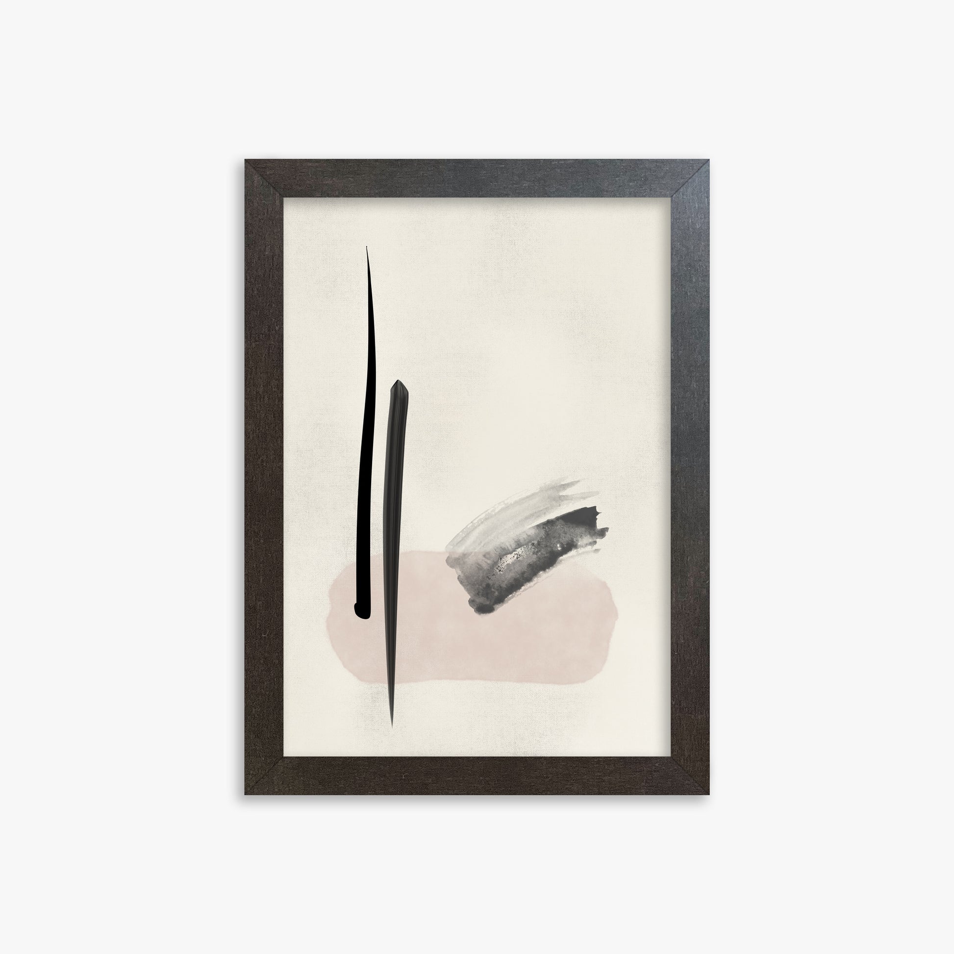 Zen Brushstroke Balance, 21x30cm Framed Art Reproduction With Espresso Frame