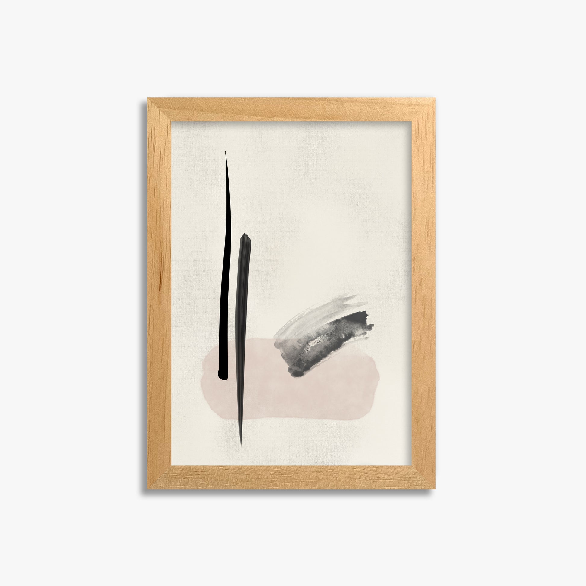 Zen Brushstroke Balance, 21x30cm Framed Poster With Oak Frame