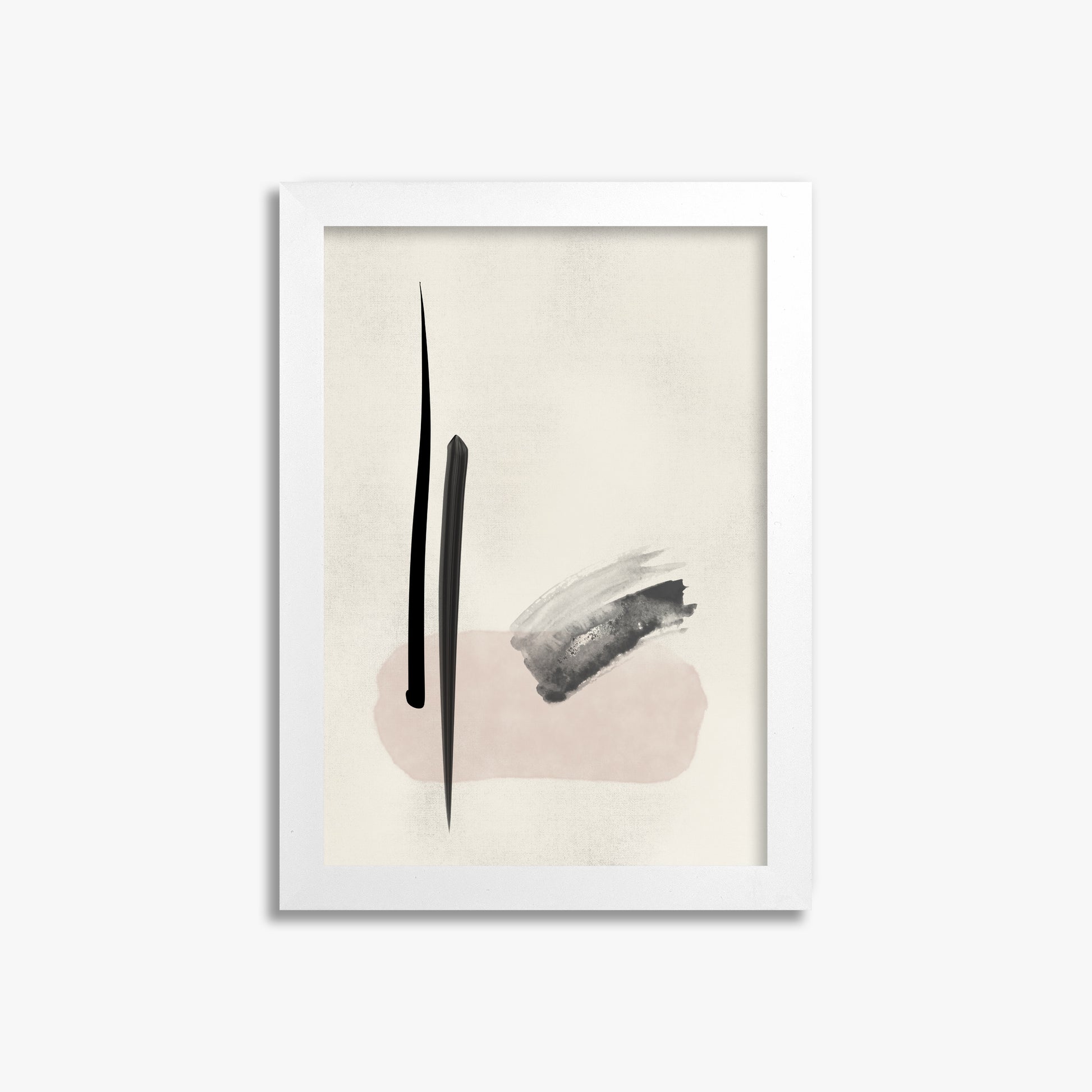 Zen Brushstroke Balance, 21x30cm Framed Poster With White Frame