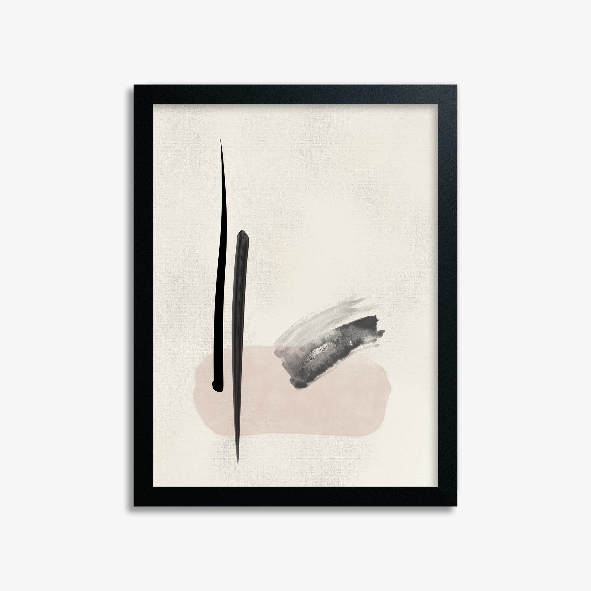 Zen Brushstroke Balance, 30x40cm Framed Poster With Black Frame