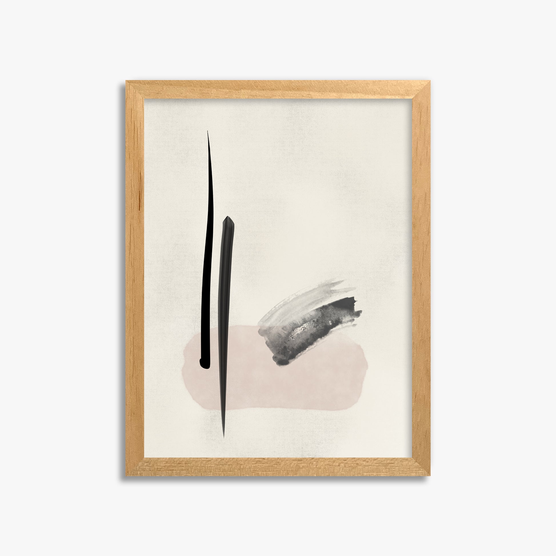 Zen Brushstroke Balance, 30x40cm Framed Poster With Oak Frame
