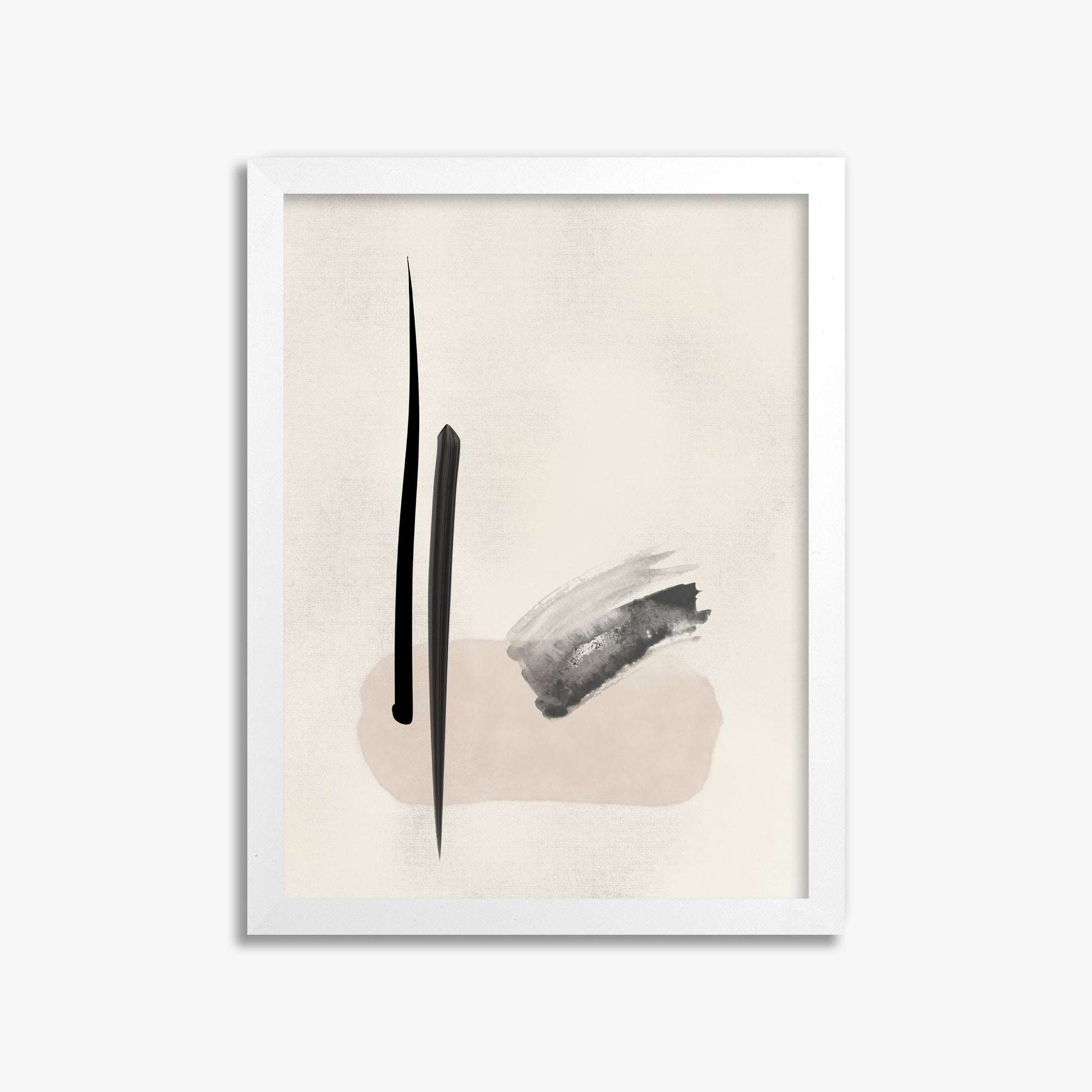Zen Brushstroke Balance, 30x40cm Framed Poster With White Frame