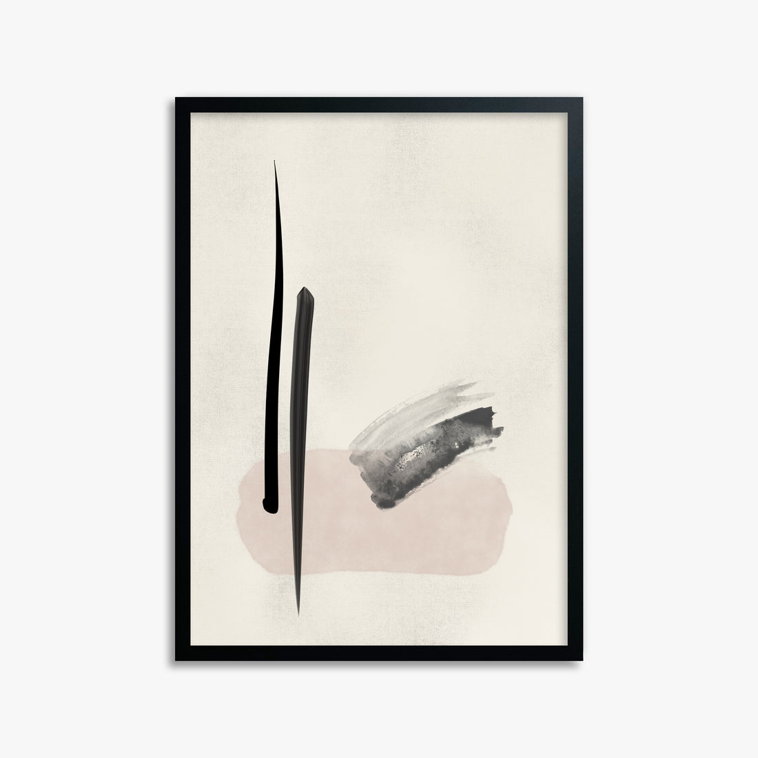 Zen Brushstroke Balance, 50x70cm Framed Poster With Black Frame