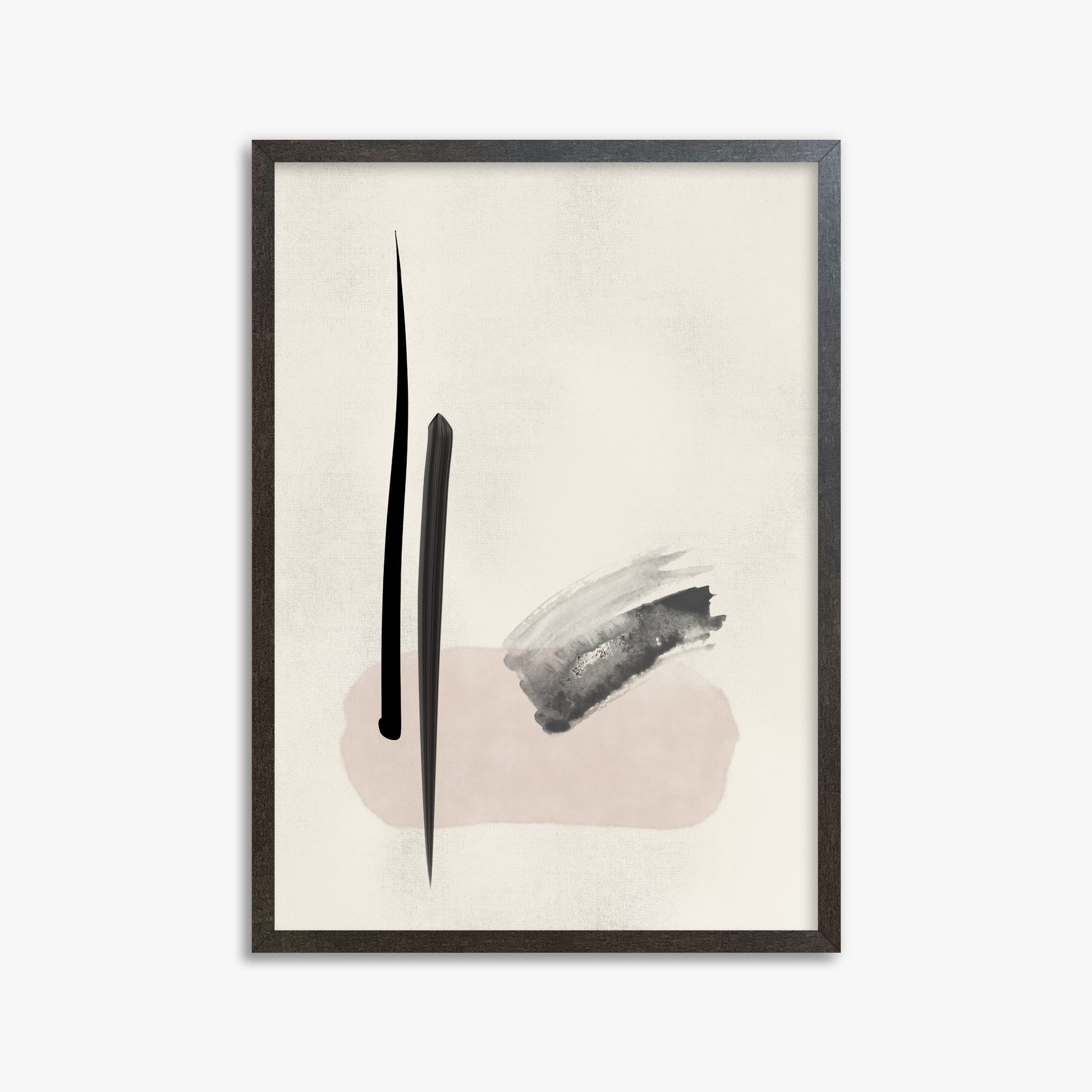 Zen Brushstroke Balance, 50x70cm Framed Art Reproduction With Espresso Frame