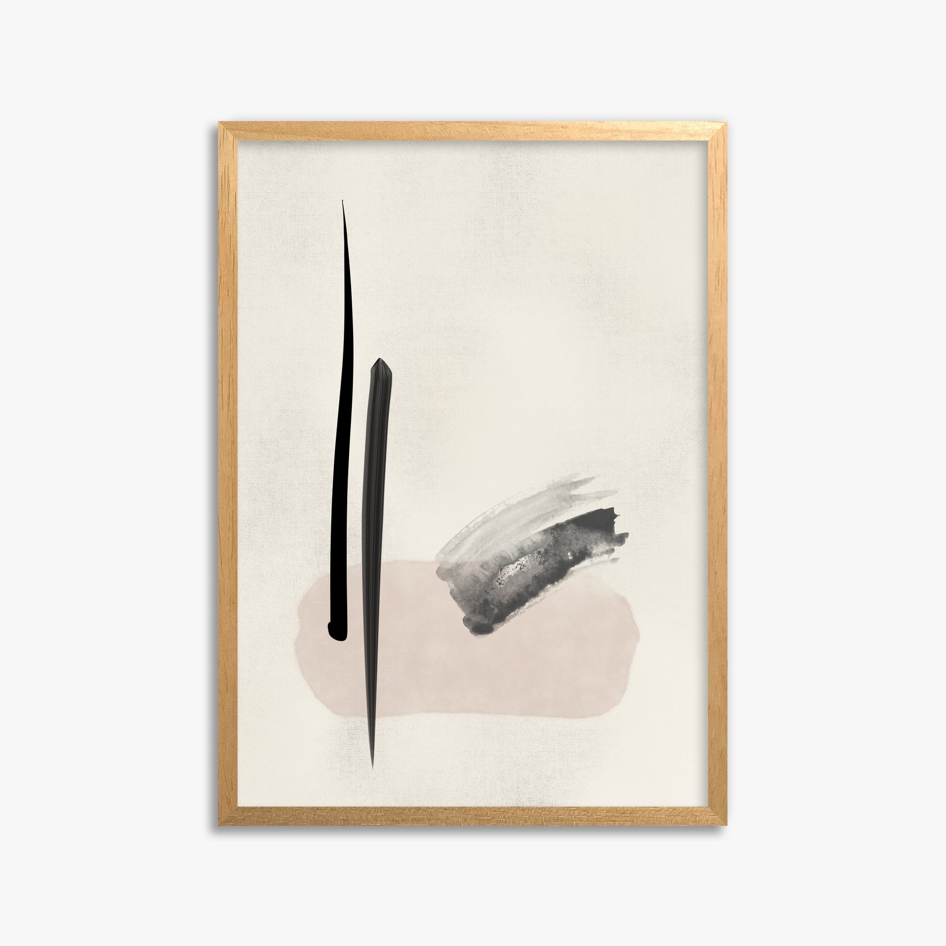Zen Brushstroke Balance, 50x70cm Framed Poster With Oak Frame