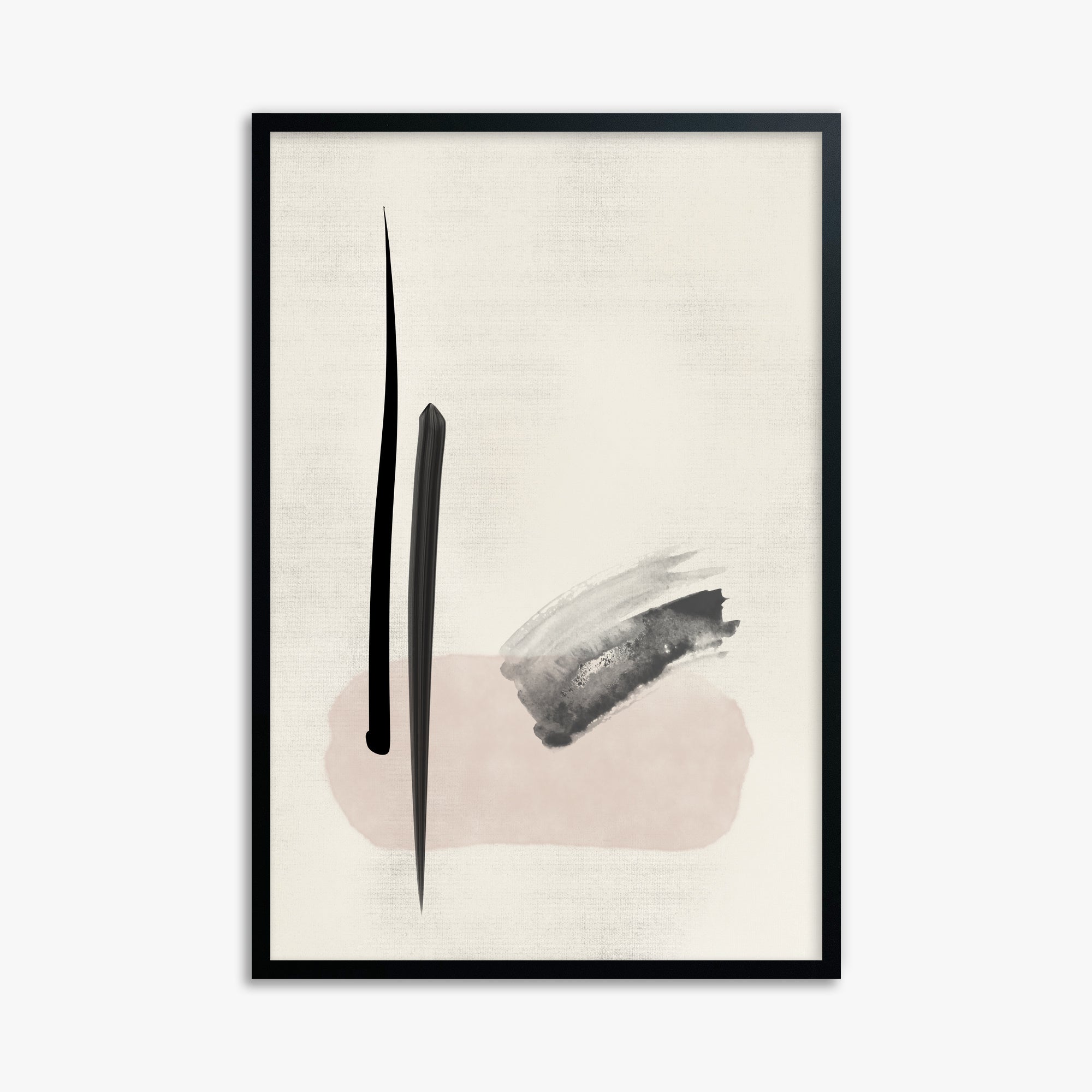 Zen Brushstroke Balance, 61x91cm Framed Poster With Black Frame