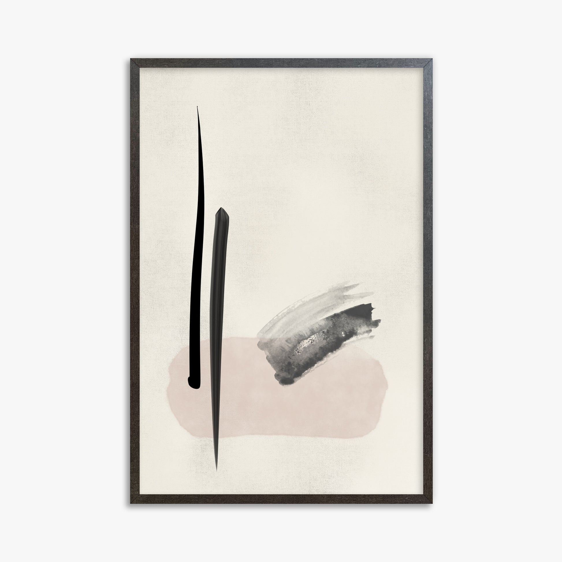 Zen Brushstroke Balance, 61x91cm Framed Art Reproduction With Espresso Frame