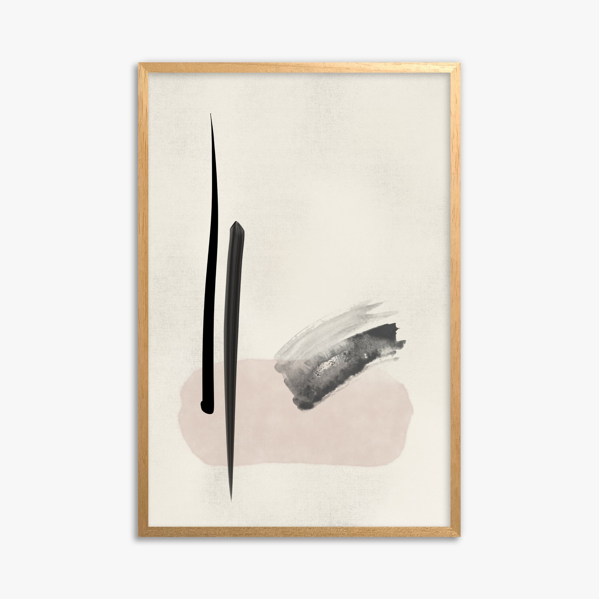 Zen Brushstroke Balance, 61x91cm Framed Poster With Oak Frame