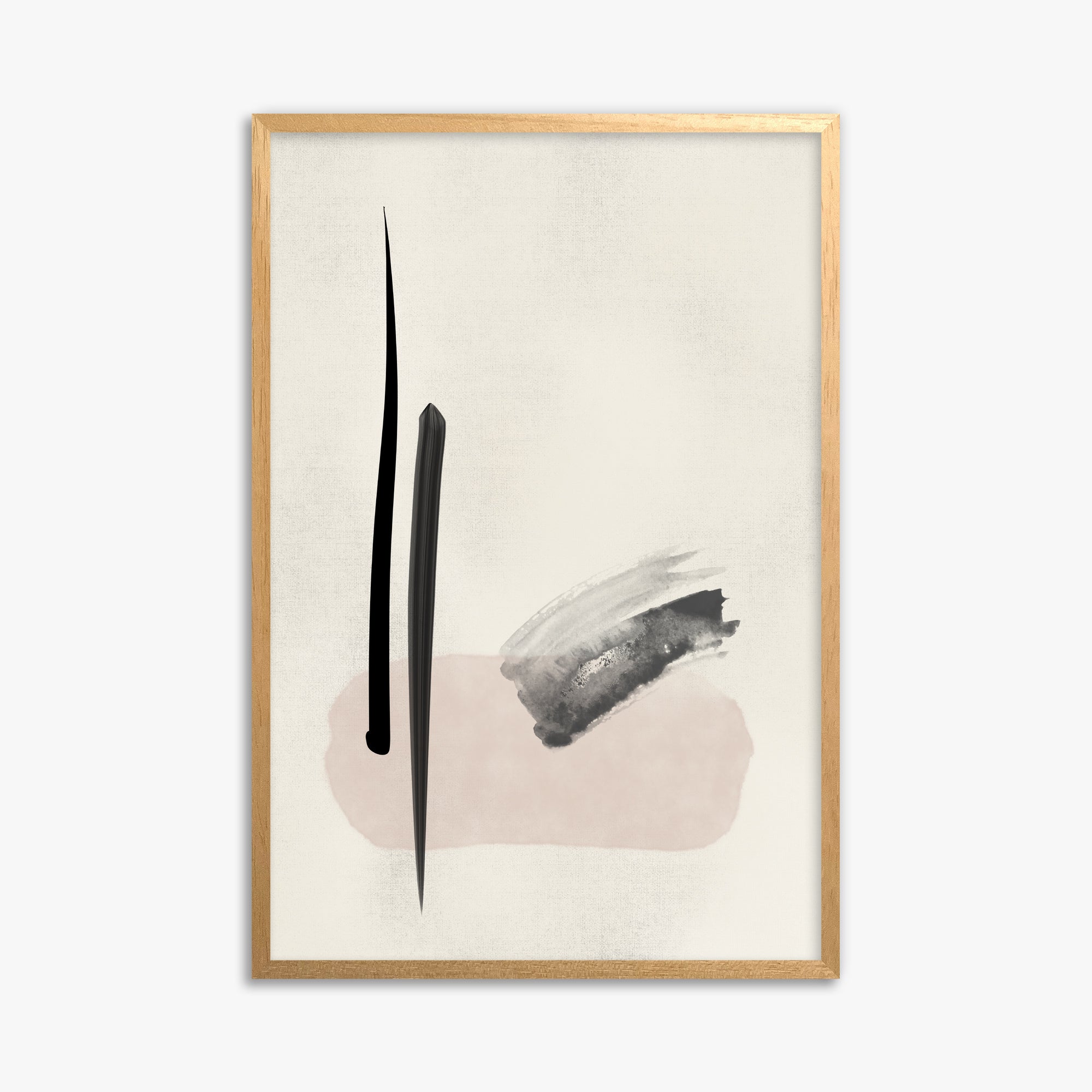 Zen Brushstroke Balance, 61x91cm Framed Poster With Oak Frame