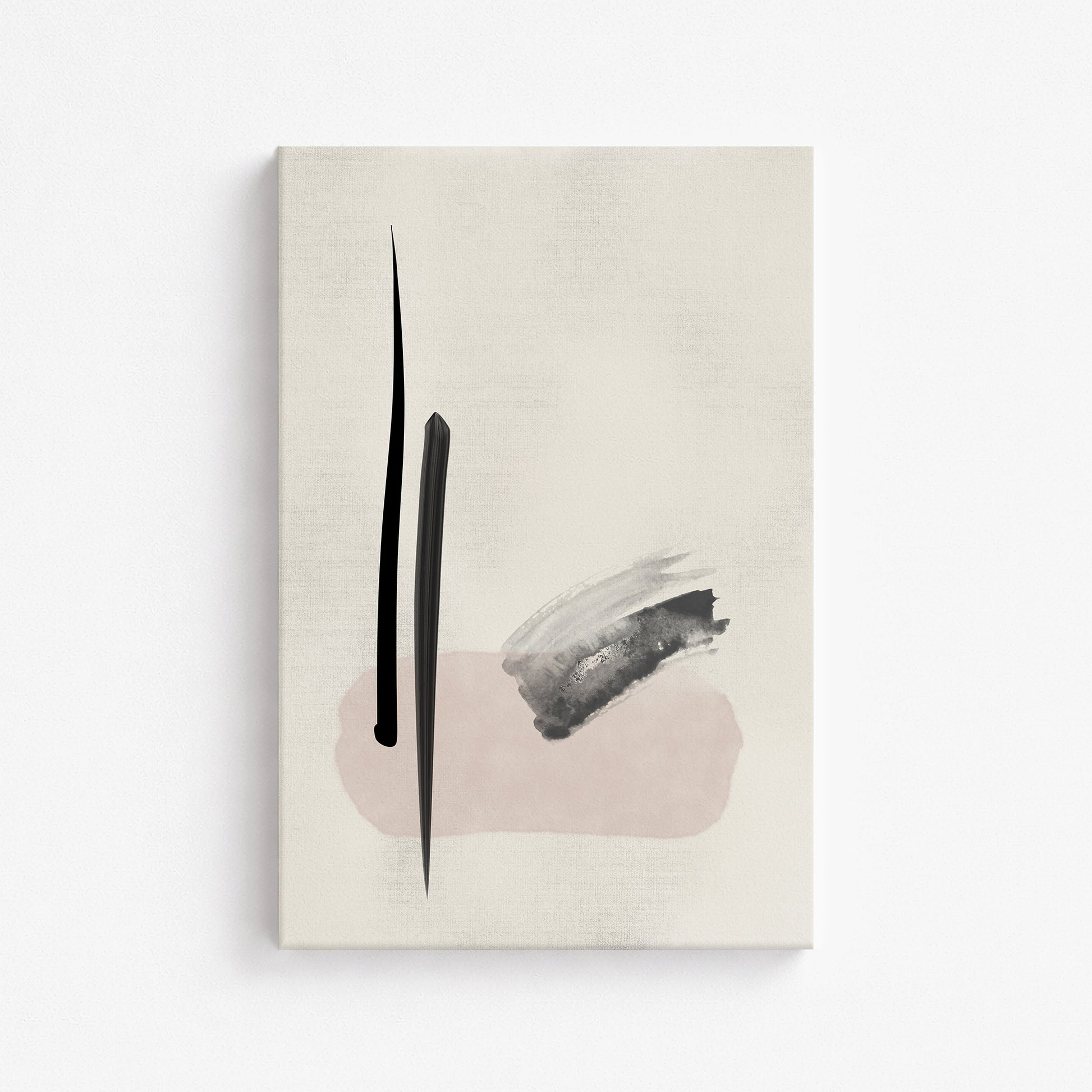 Zen Brushstroke Balance, 61x91cm Satin Canvas Art Reproduction