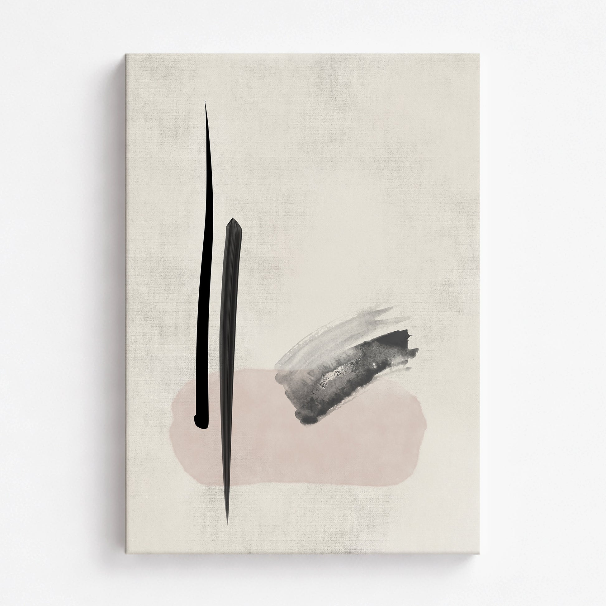 Zen Brushstroke Balance, 70x100cm Satin Canvas Art Reproduction