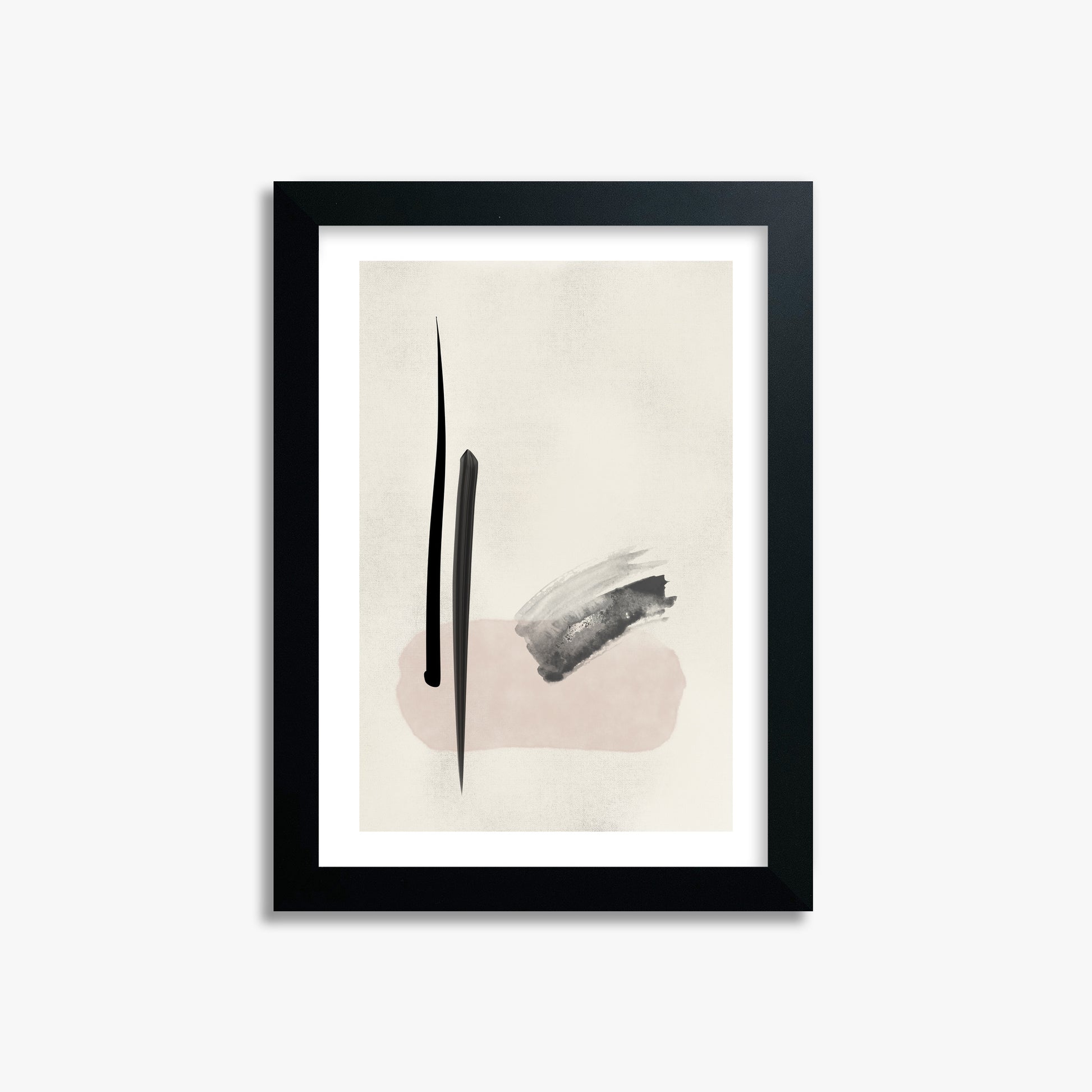 Zen Brushstroke Balance, 21x30cm Black Framed Art Reproduction