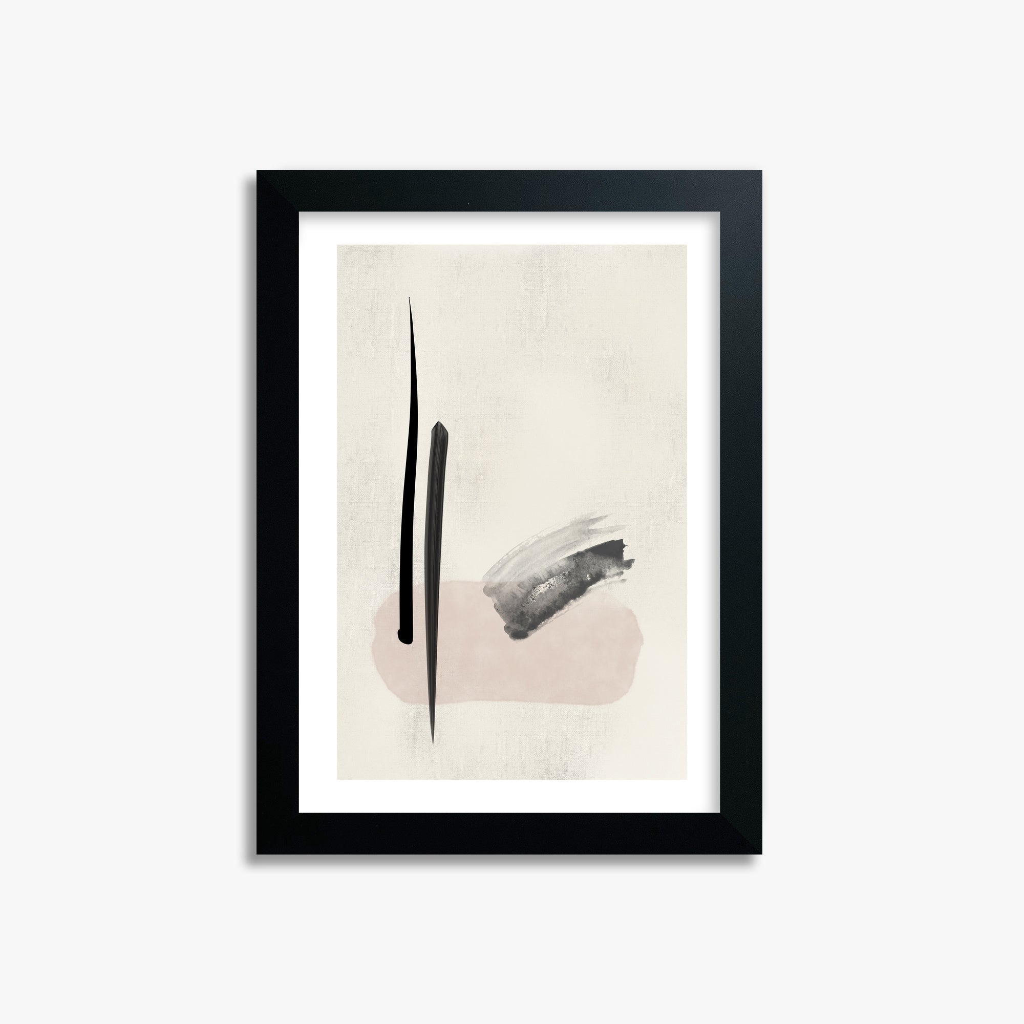 Zen Brushstroke Balance, 21x30cm Black Framed Art Reproduction