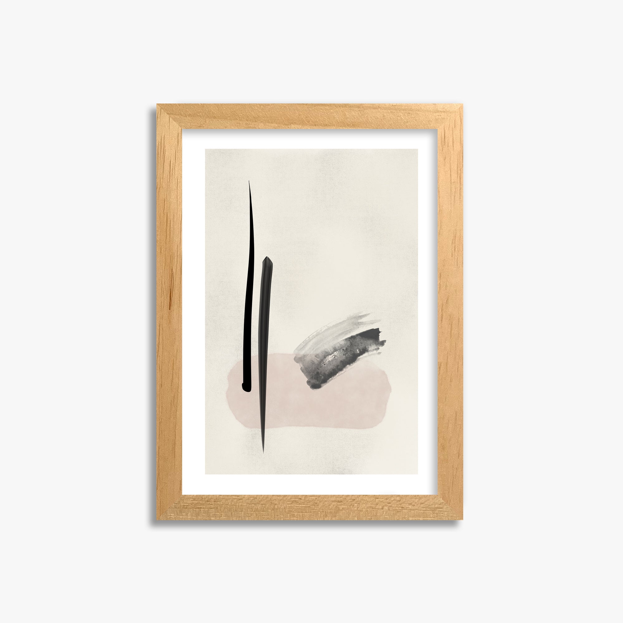 Zen Brushstroke Balance, 21x30cm Oak Framed Art Reproduction