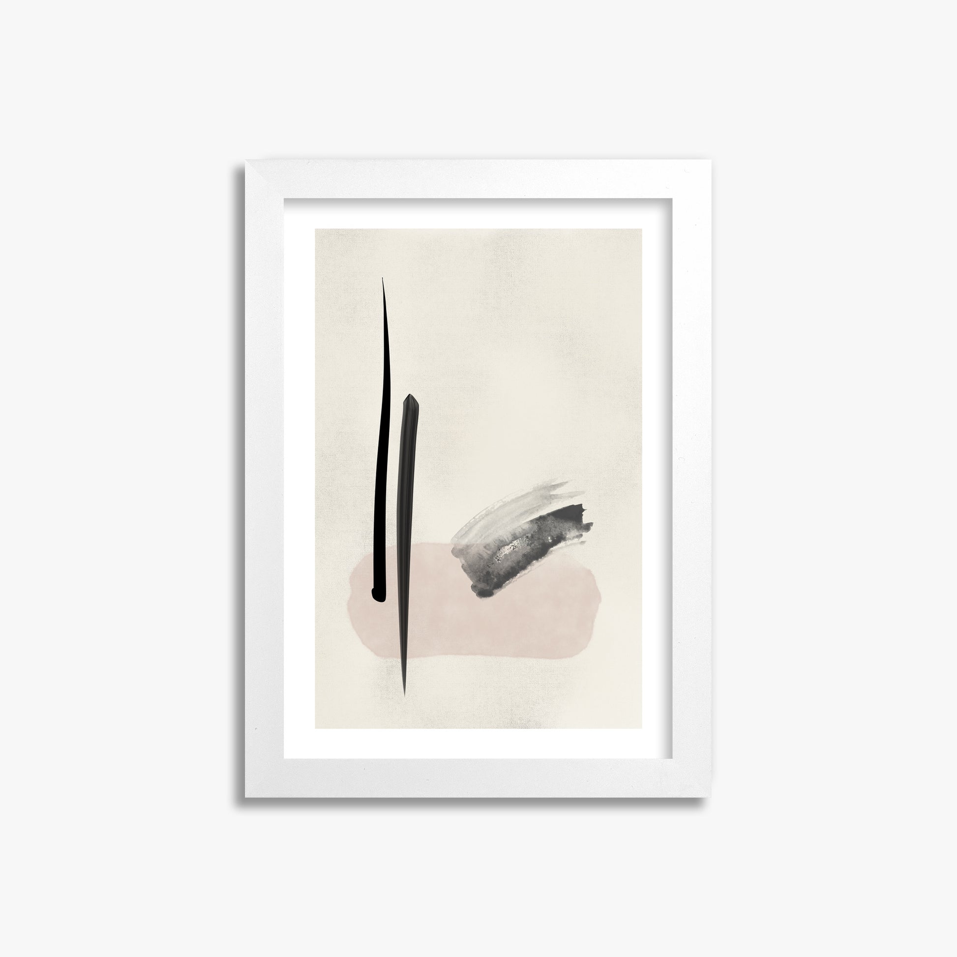 Zen Brushstroke Balance, 21x30cm Whitek Framed Art Reproduction