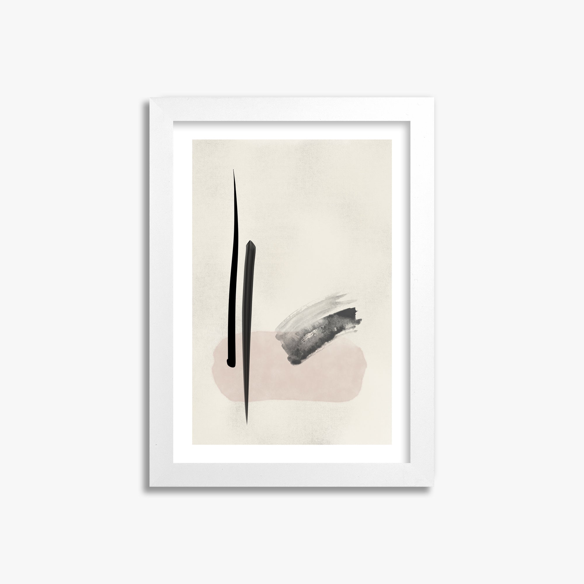 Zen Brushstroke Balance, 21x30cm Whitek Framed Art Reproduction