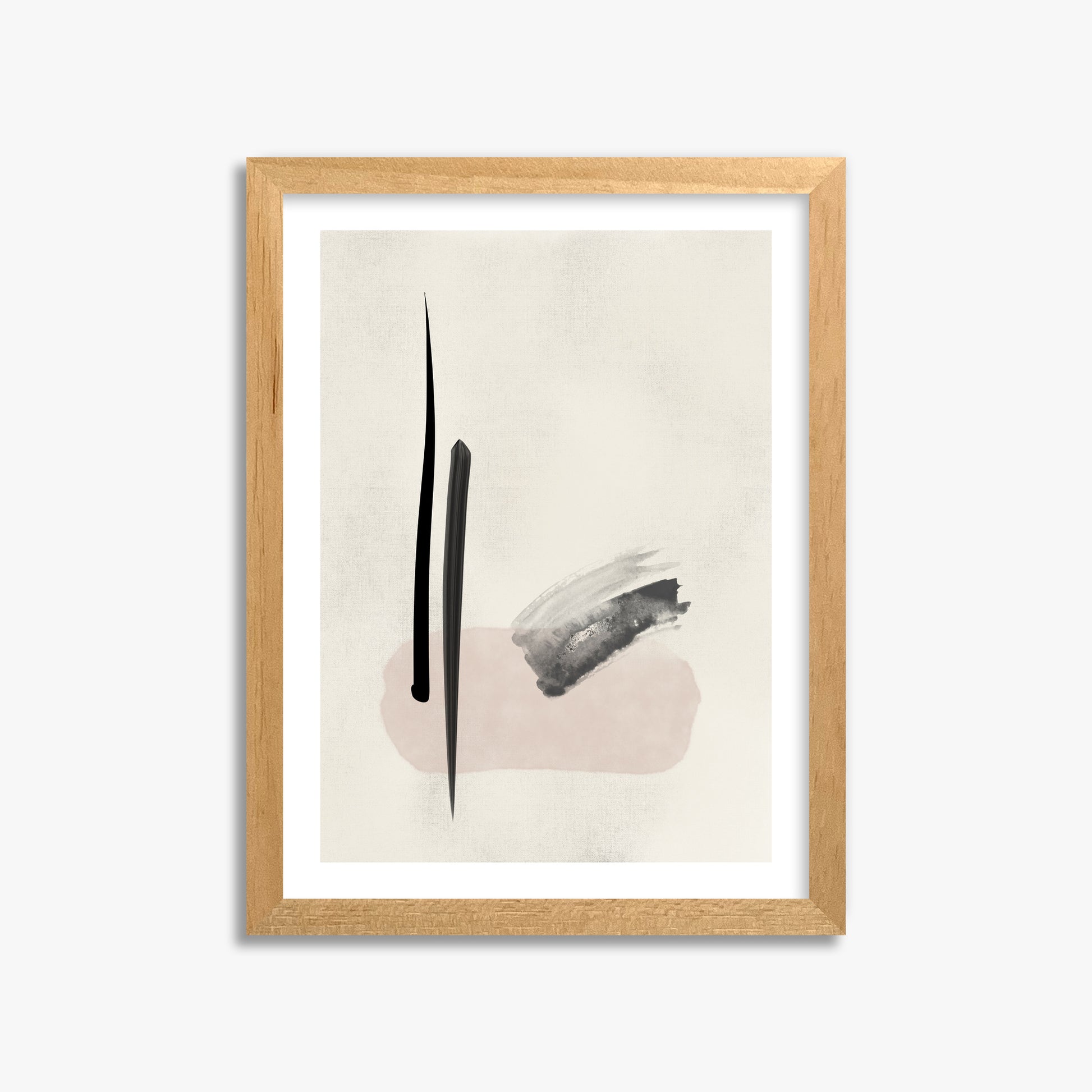 Zen Brushstroke Balance, 30x40cm Oak Framed Art Reproduction
