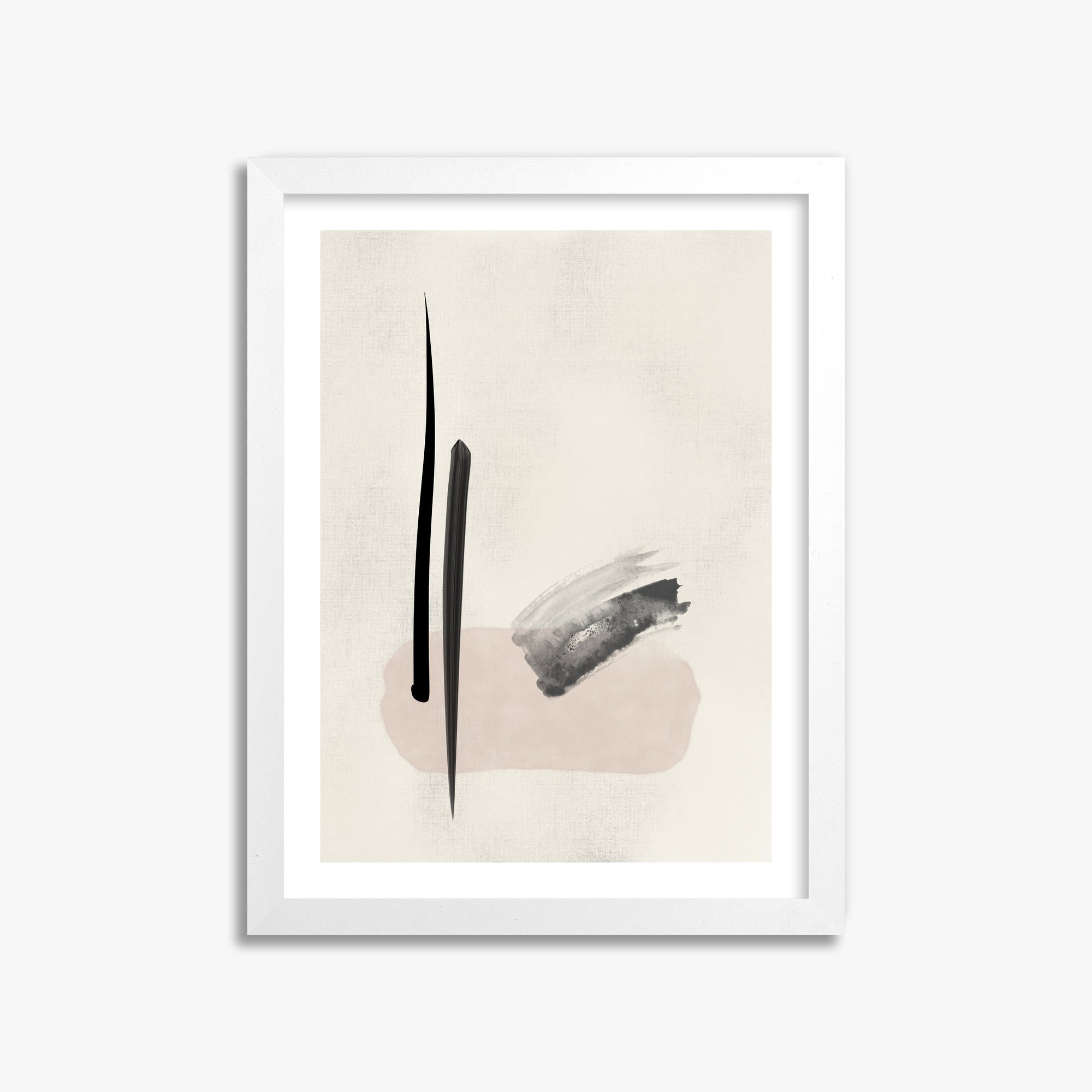 Zen Brushstroke Balance, 30x40cm Whitek Framed Art Reproduction