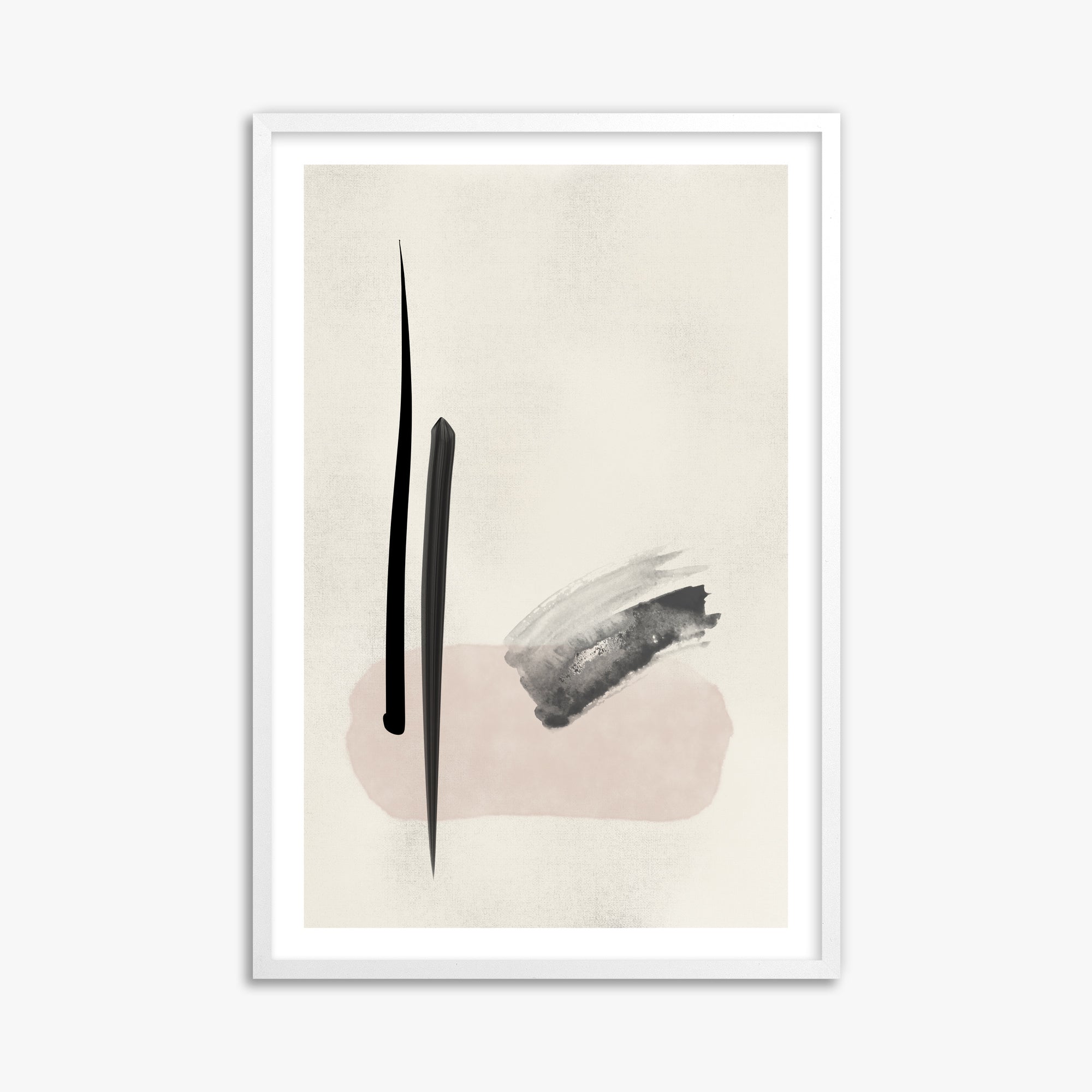 Zen Brushstroke Balance, 61x91cm Whitek Framed Art Reproduction