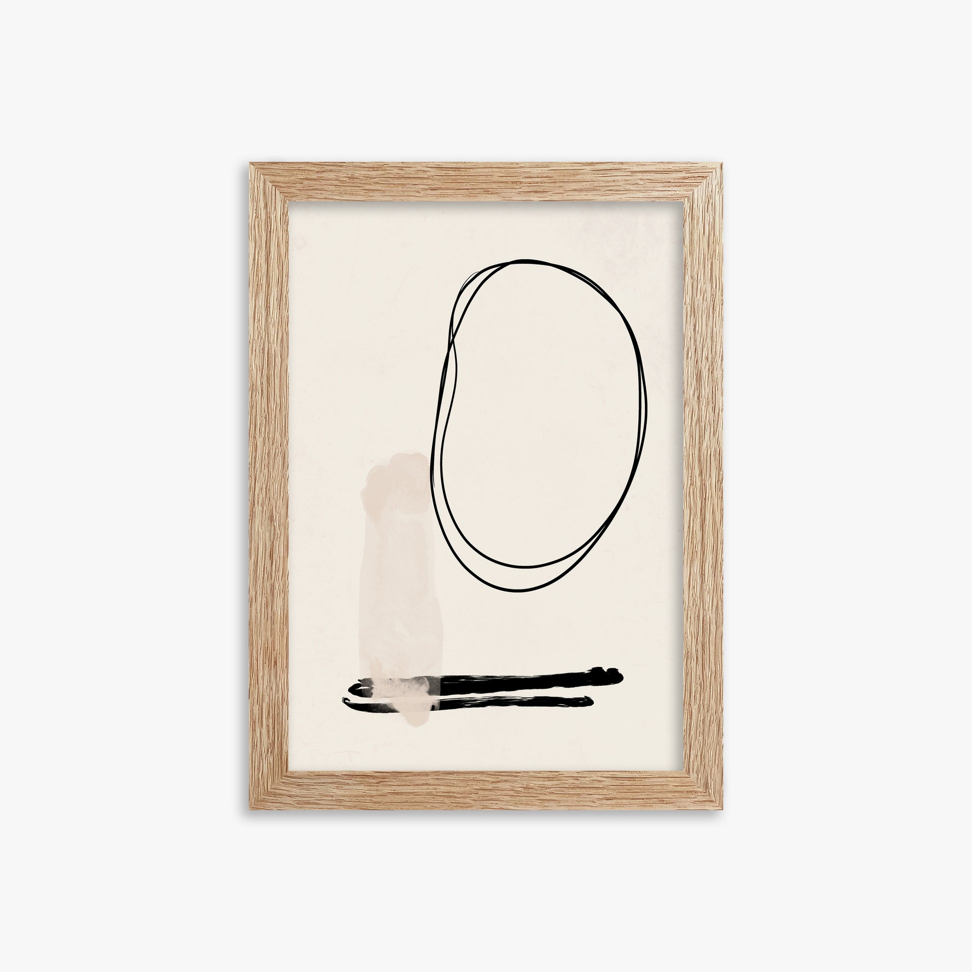 Orbiting Trace, 21x30cm Framed Art Reproduction With Raw Oak Frame