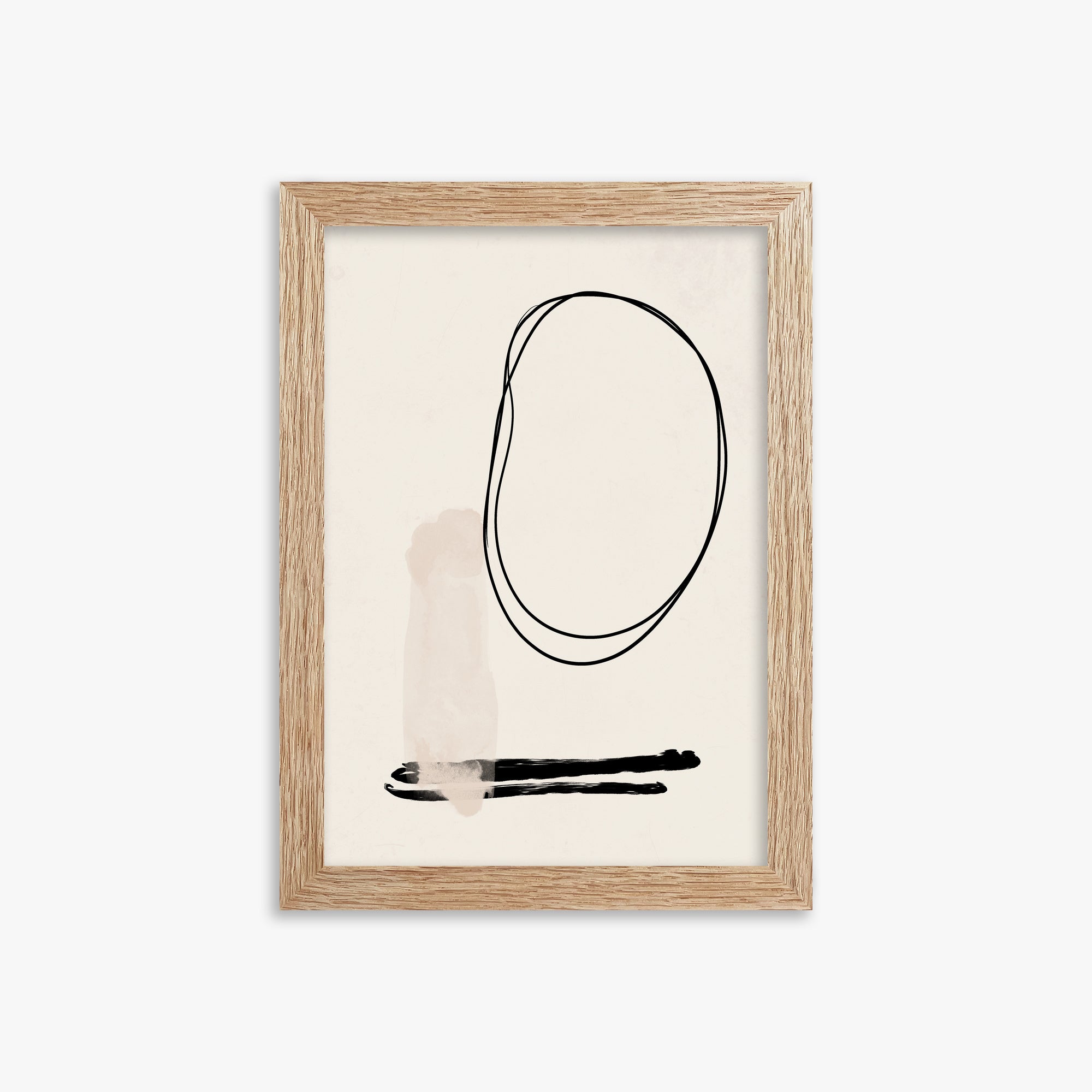 Orbiting Trace, 21x30cm Framed Art Reproduction With Raw Oak Frame
