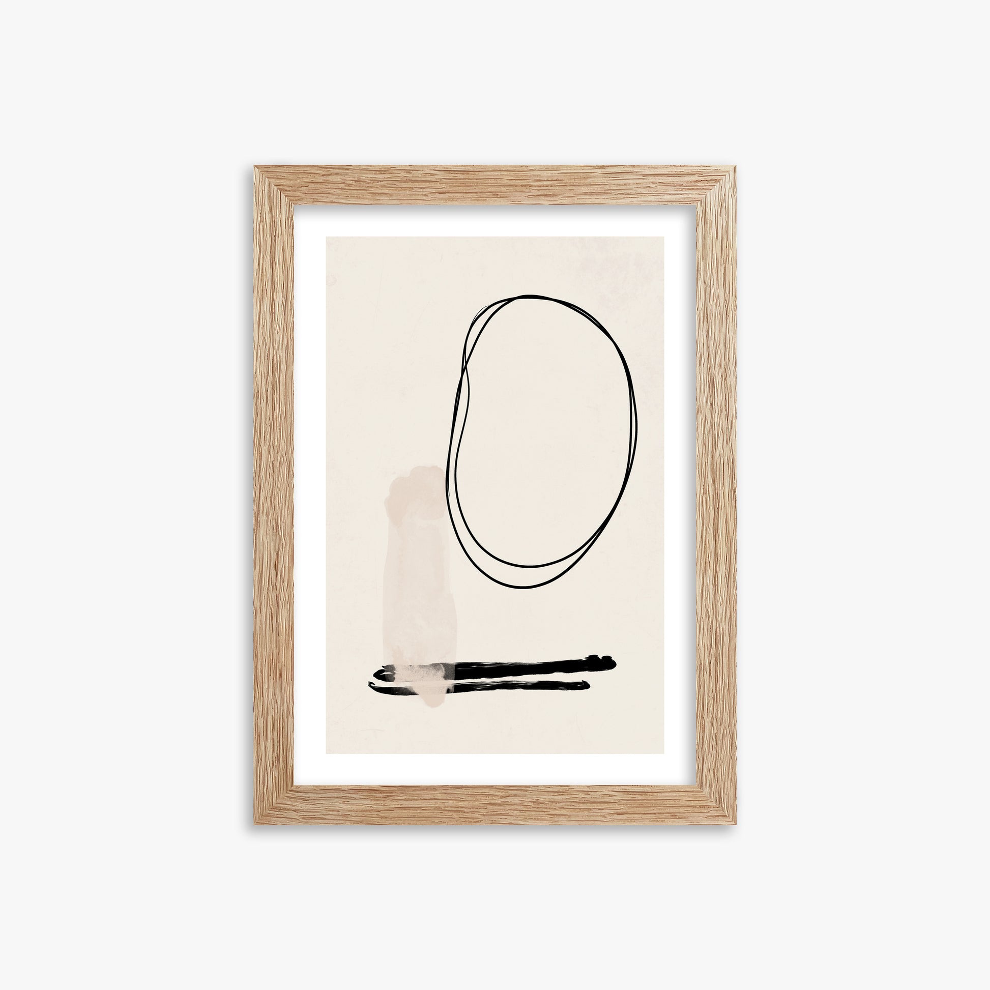 Orbiting Trace, 21x30cm Framed Art Reproduction With Raw Oak Frame