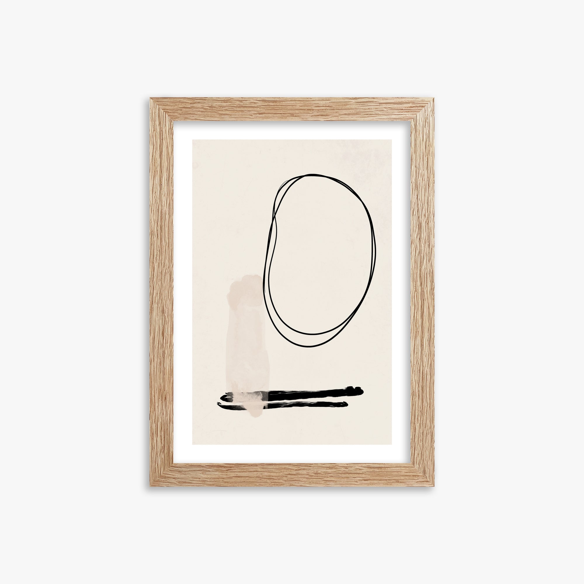 Orbiting Trace, 21x30cm Framed Art Reproduction With Raw Oak Frame