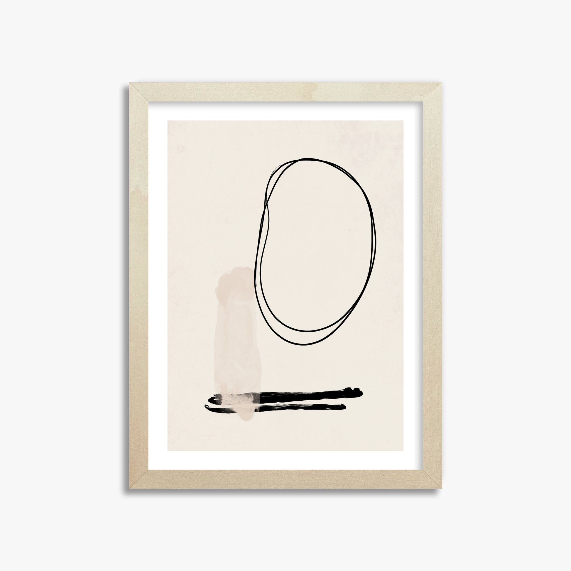Orbiting Trace, 30x40cm Framed Art Reproduction With Lime Wood Frame