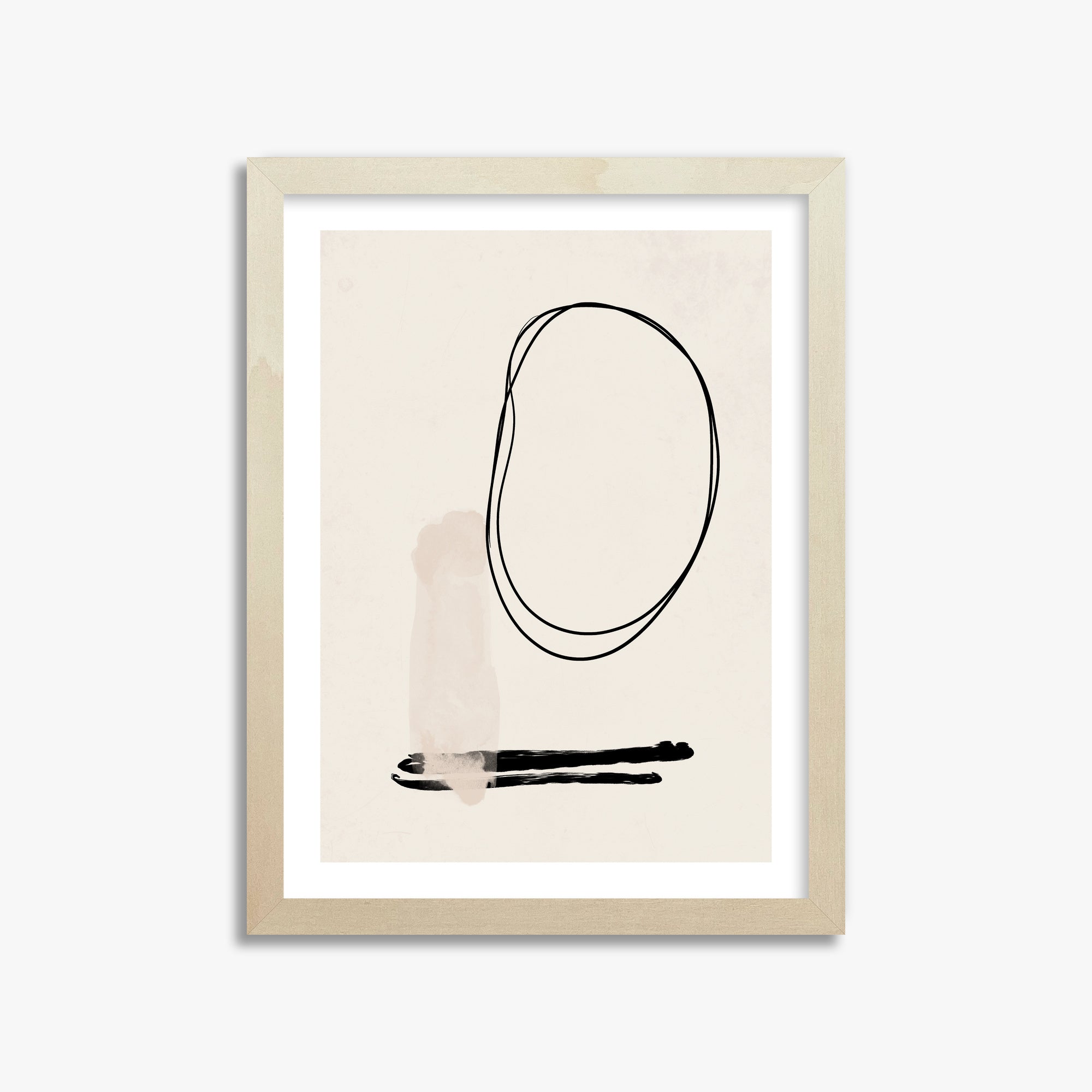 Orbiting Trace, 30x40cm Framed Art Reproduction With Lime Wood Frame