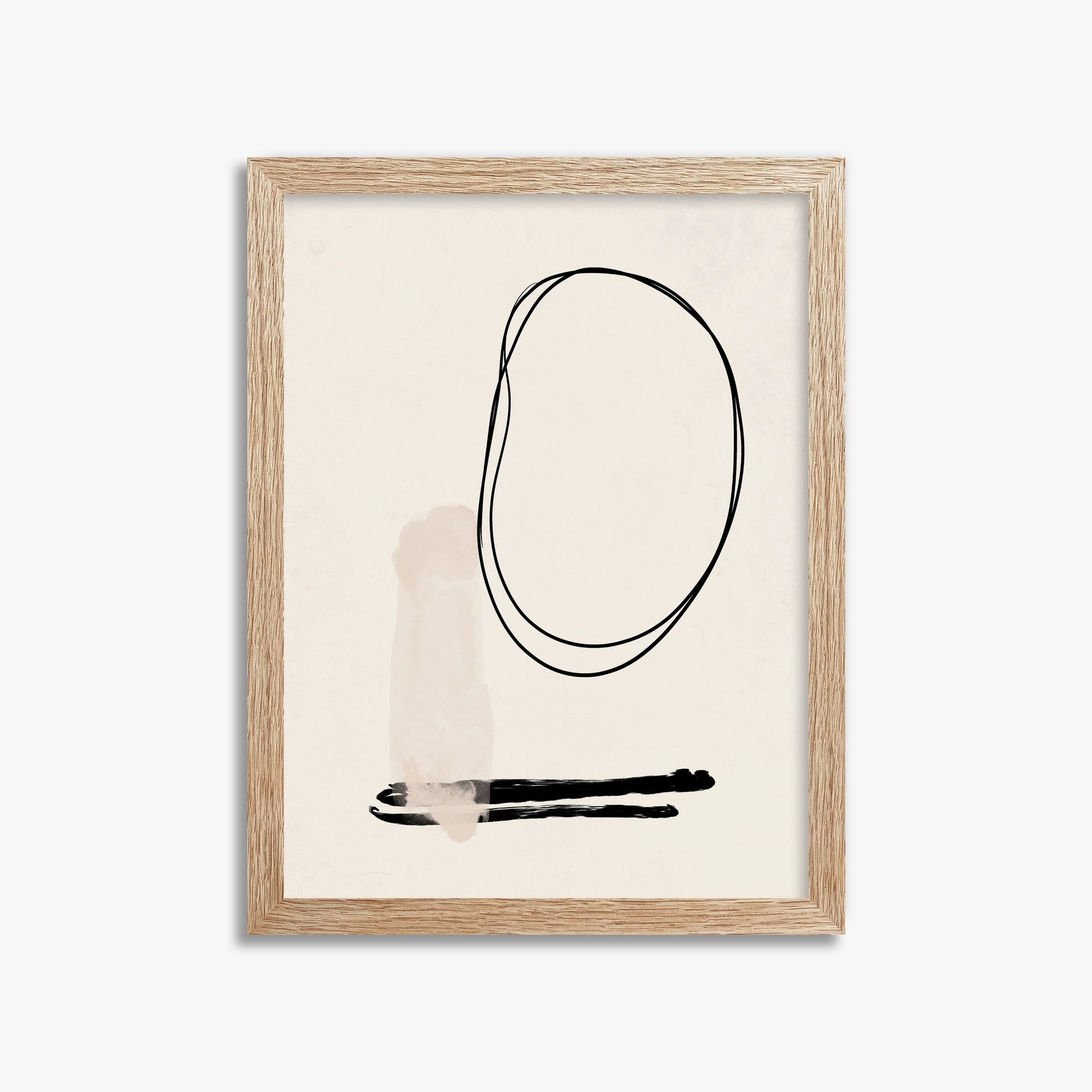 Orbiting Trace, 30x40cm Framed Art Reproduction With Raw Oak Frame