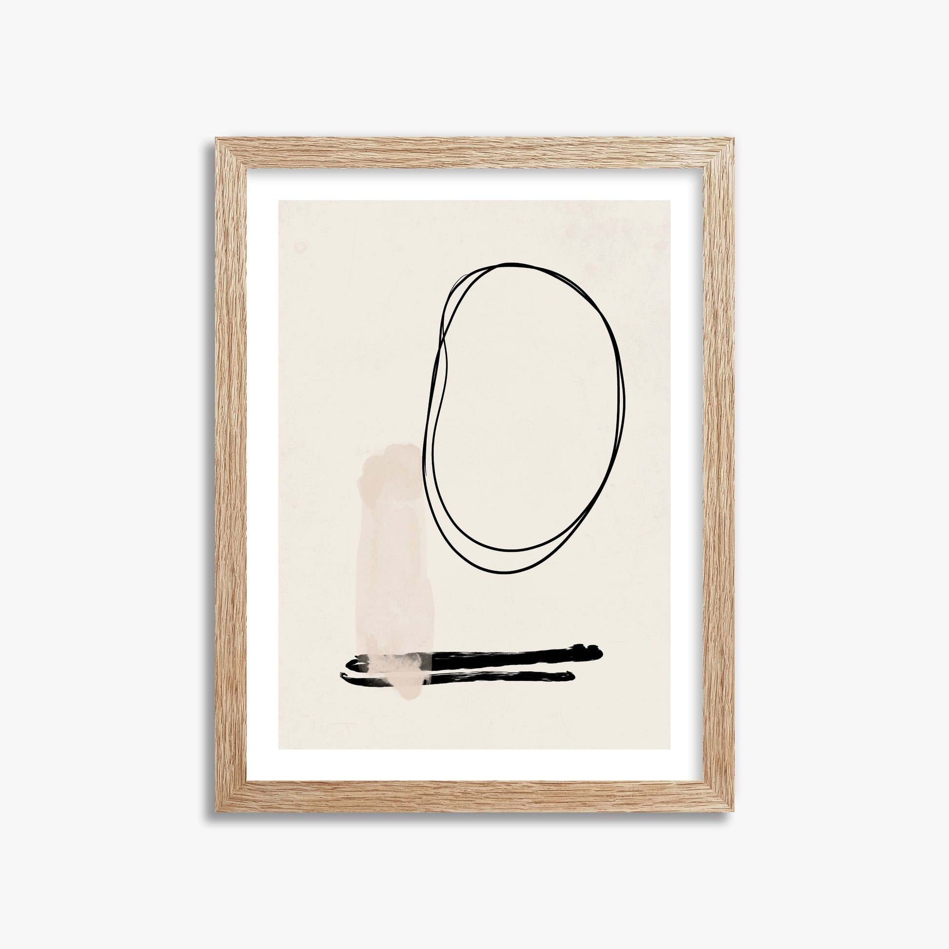 Orbiting Trace, 30x40cm Framed Art Reproduction With Raw Oak Frame