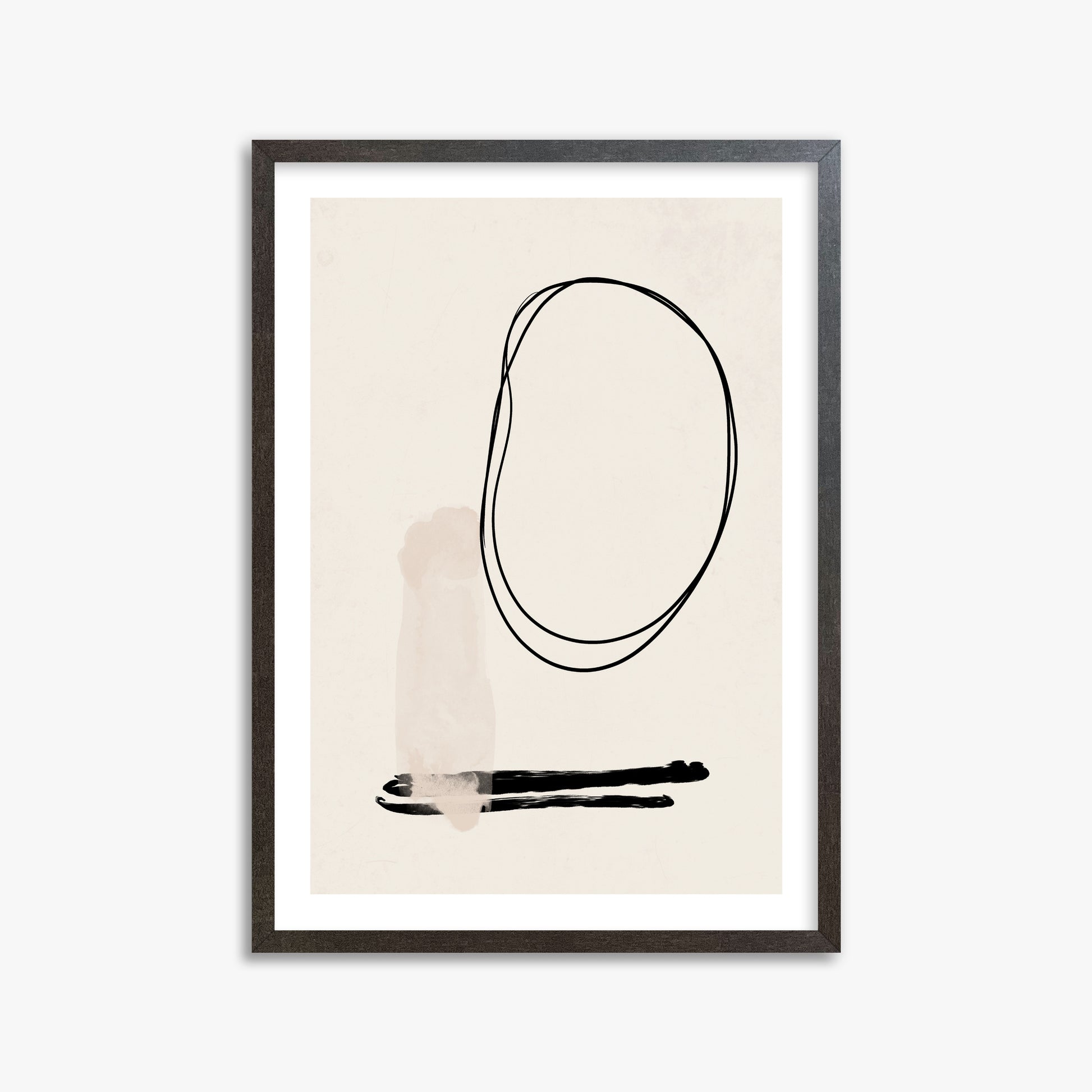 Orbiting Trace, 50x70cm Framed Art Reproduction With Espresso Frame