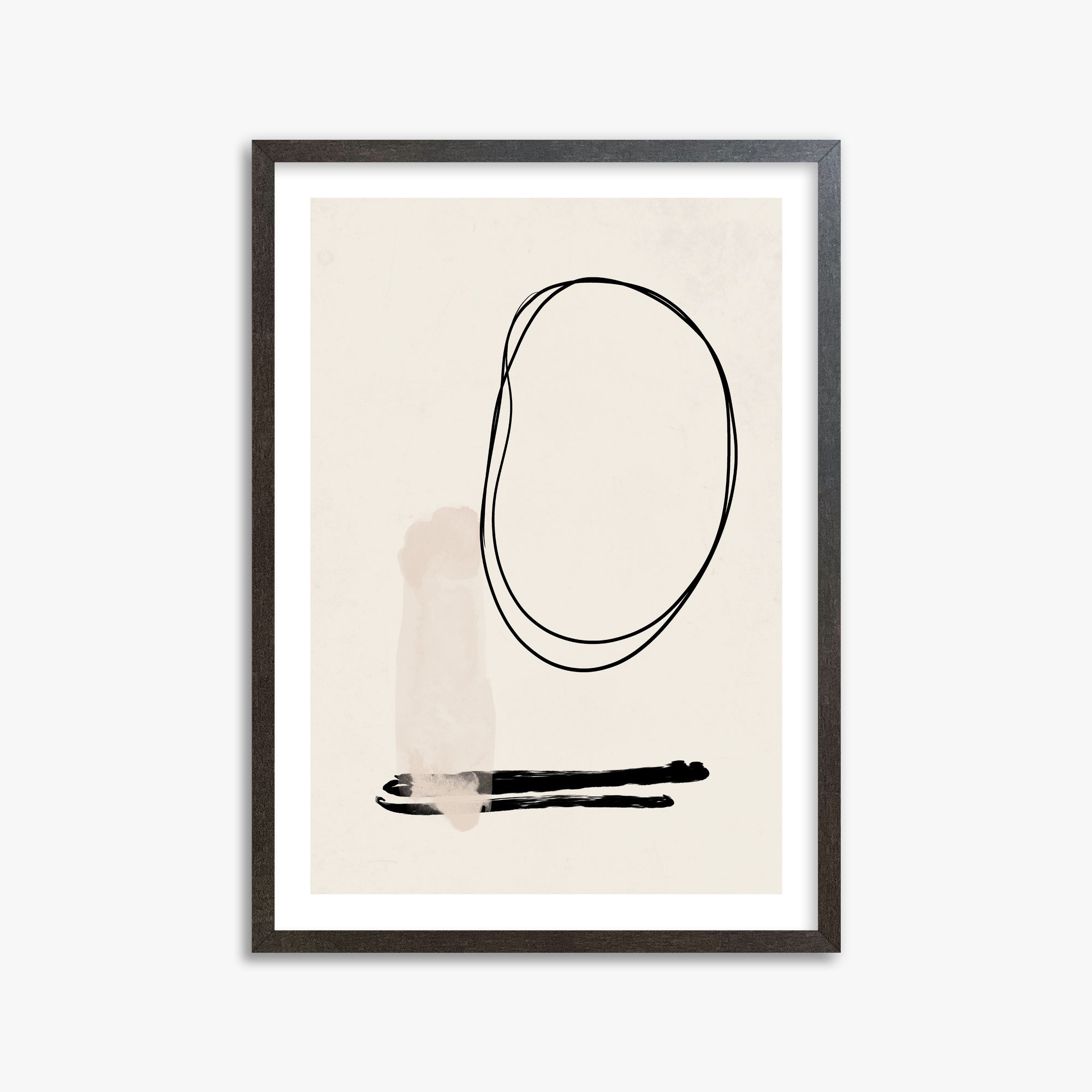 Orbiting Trace, 50x70cm Framed Art Reproduction With Espresso Frame