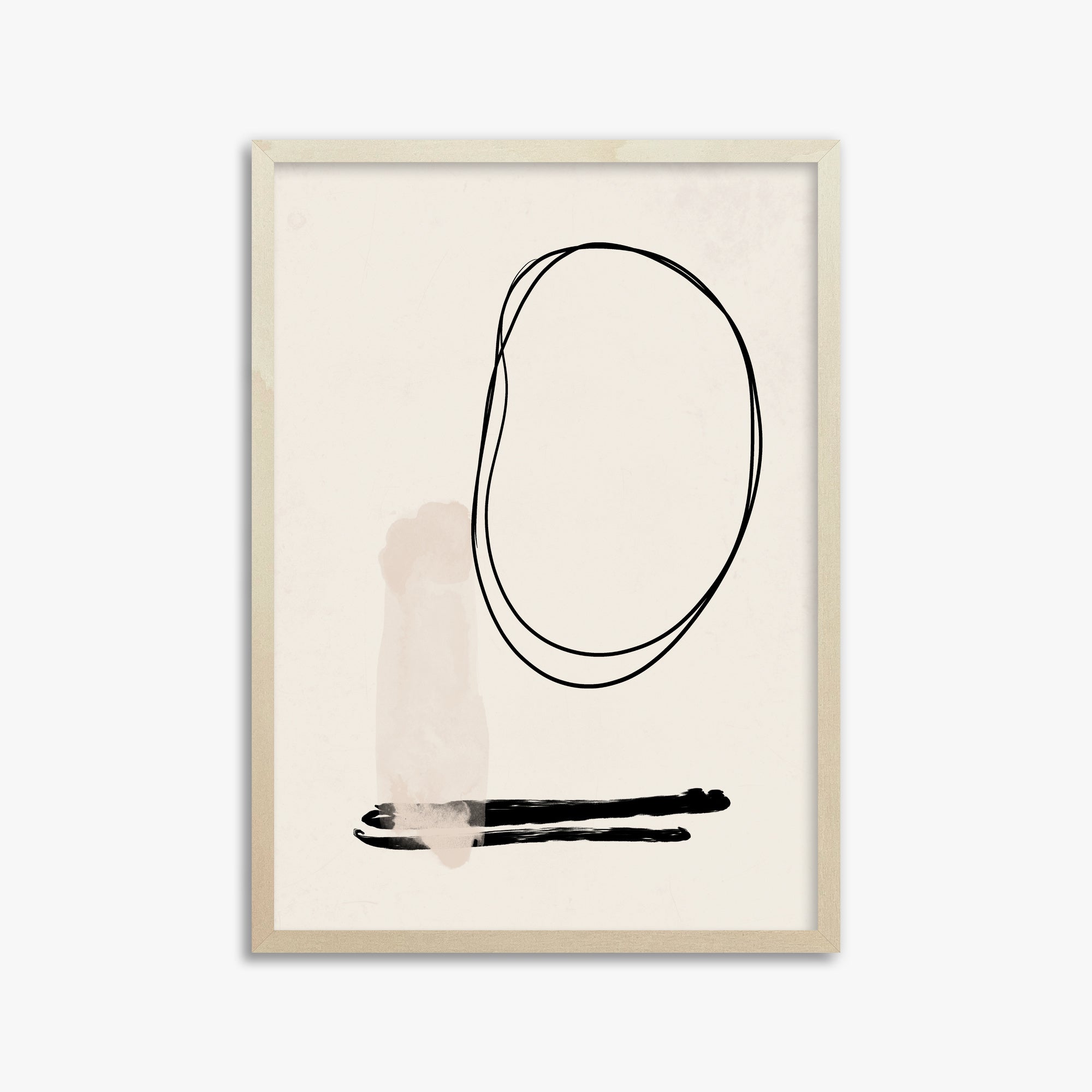 Orbiting Trace, 50x70cm Framed Art Reproduction With Lime Wood Frame