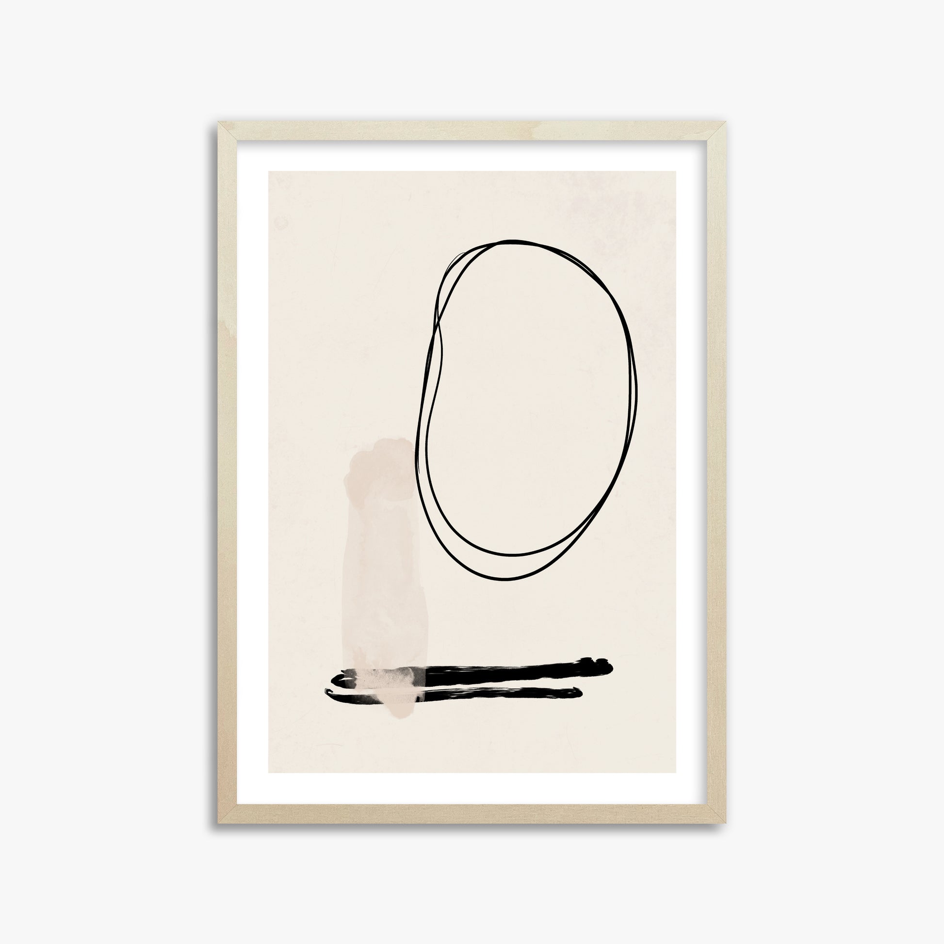 Orbiting Trace, 50x70cm Framed Art Reproduction With Lime Wood Frame