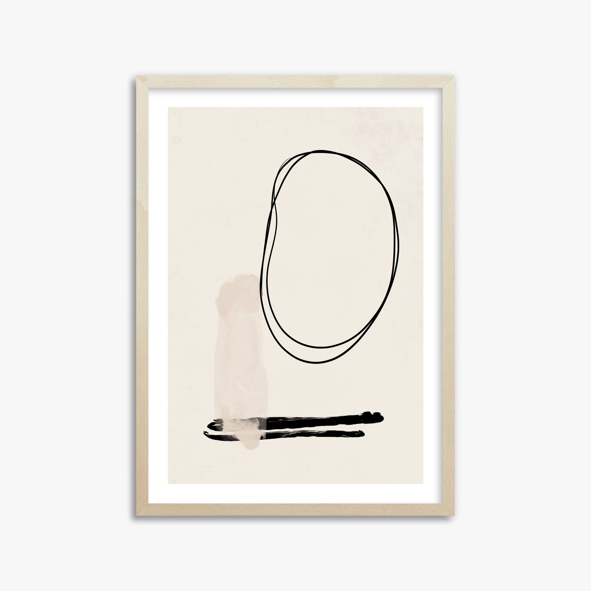 Orbiting Trace, 50x70cm Framed Art Reproduction With Lime Wood Frame