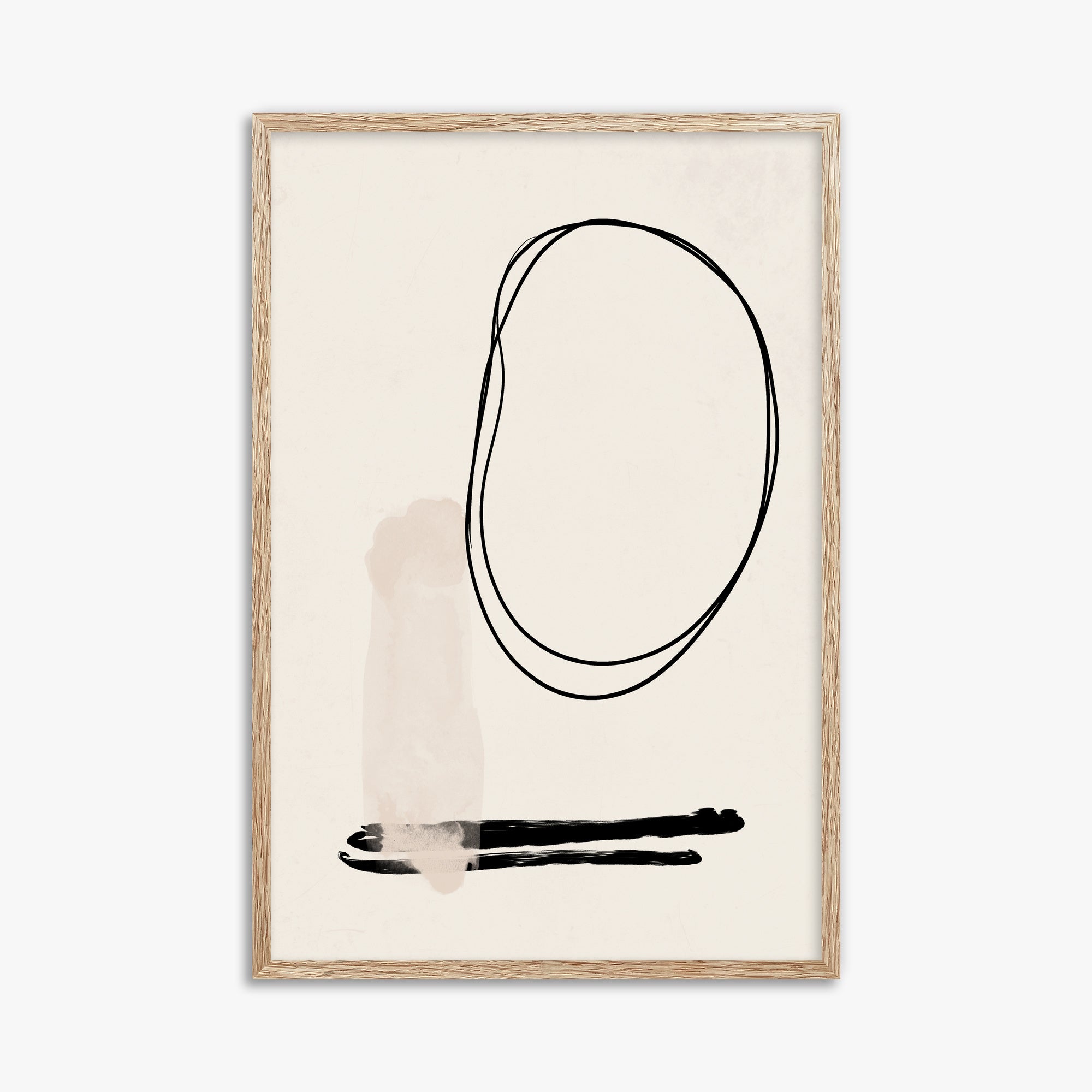 Orbiting Trace, 61x91cm Framed Art Reproduction With Raw Oak Frame