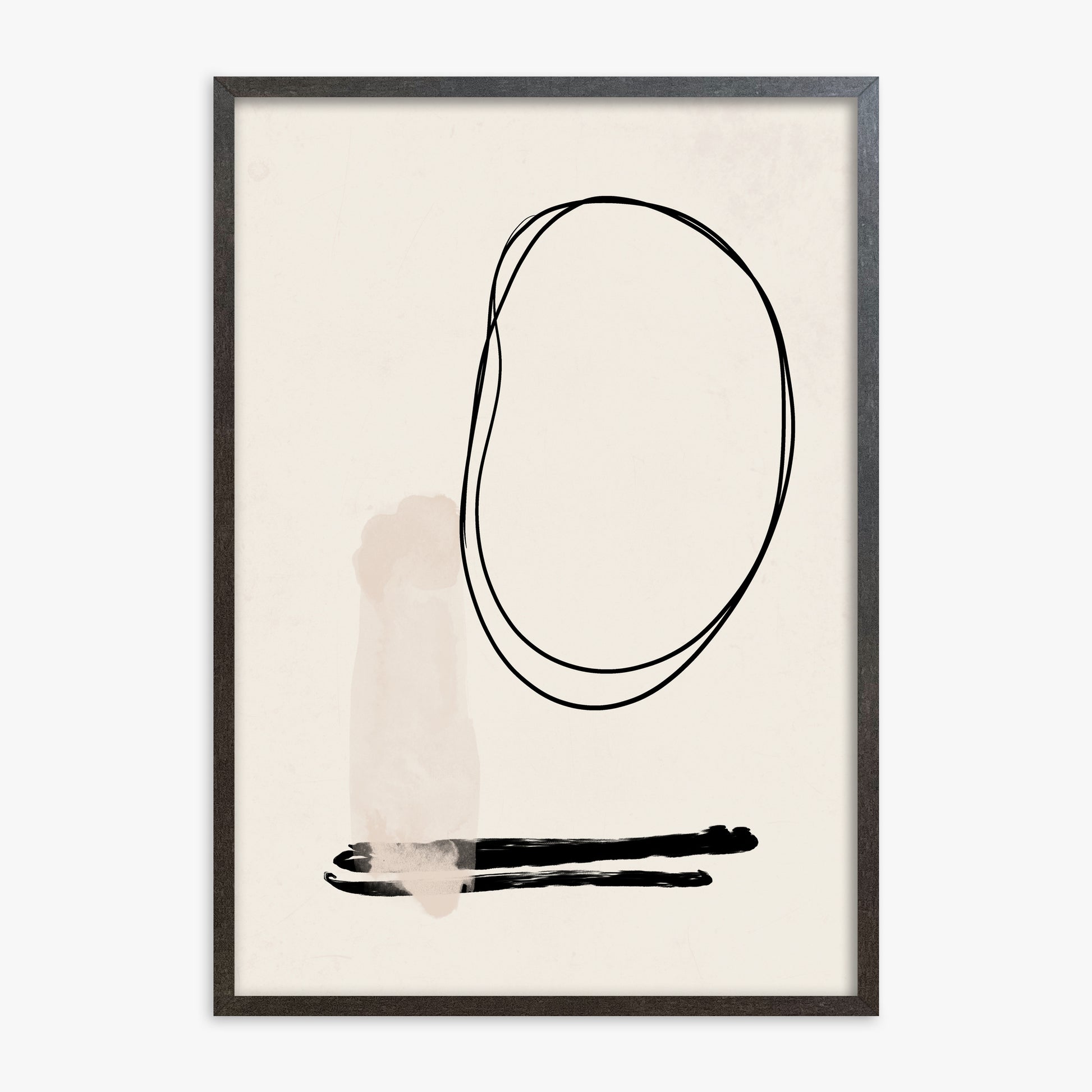 Orbiting Trace, 70x100cm Framed Art Reproduction With Espresso Frame