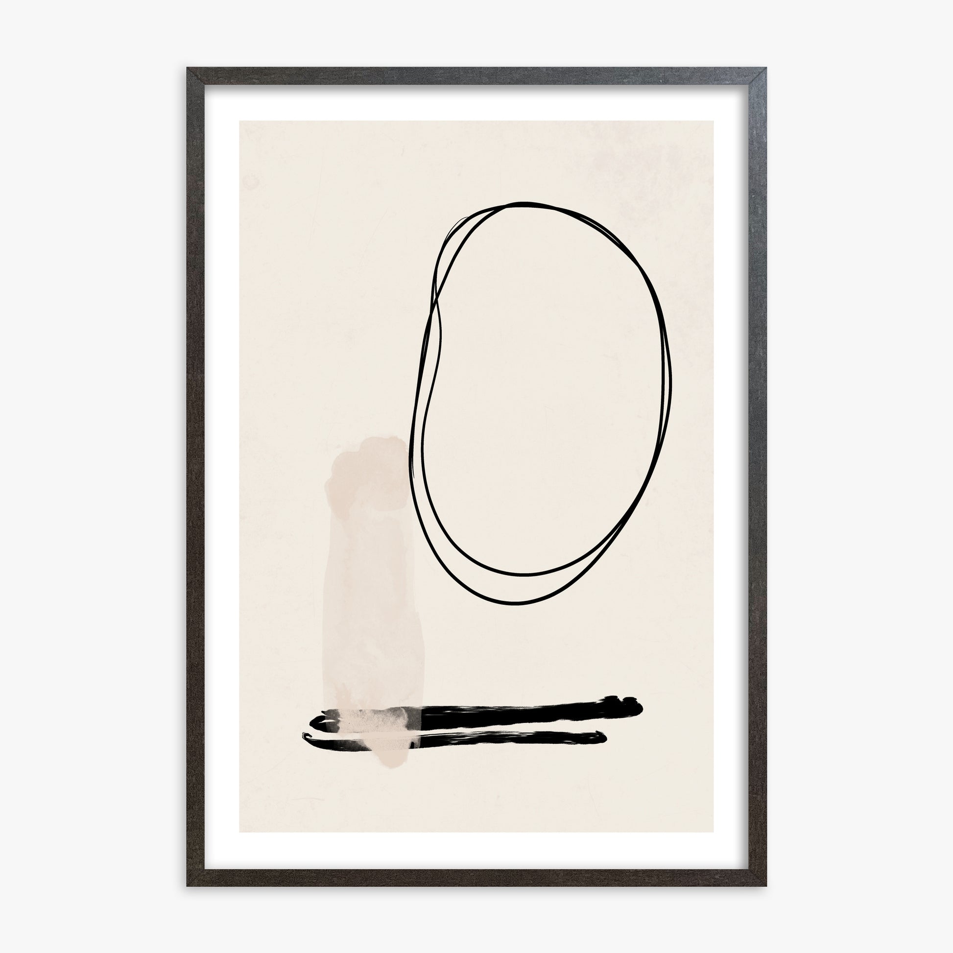 Orbiting Trace, 70x100cm Framed Art Reproduction With Espresso Frame