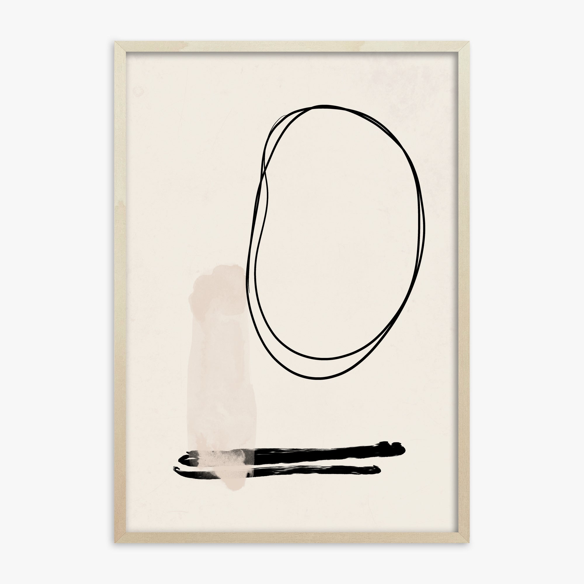 Orbiting Trace, 70x100cm Framed Art Reproduction With Lime Wood Frame