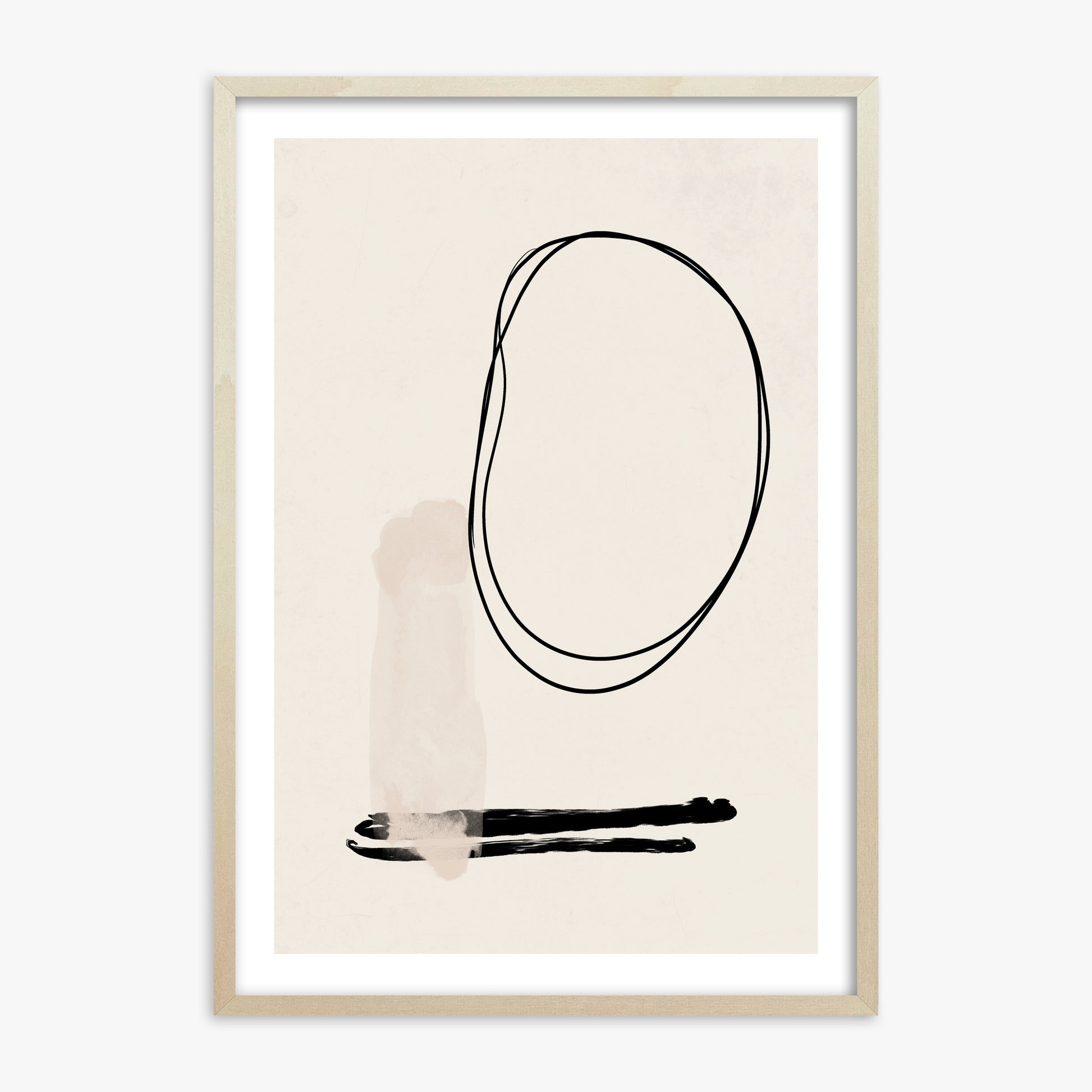 Orbiting Trace, 70x100cm Framed Art Reproduction With Lime Wood Frame