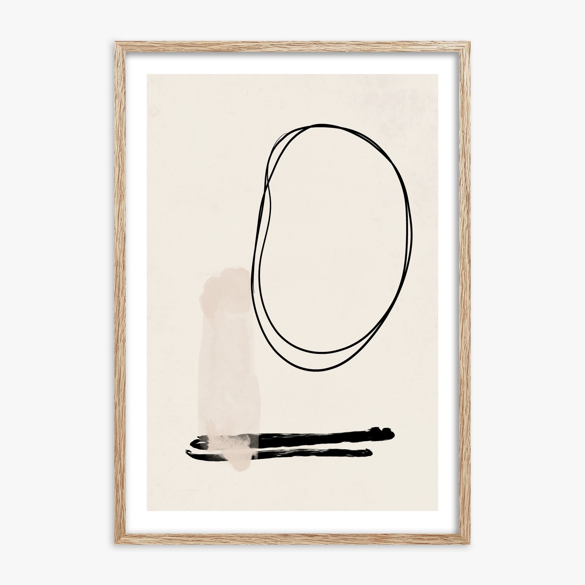 Orbiting Trace, 70x100cm Framed Art Reproduction With Raw Oak Frame
