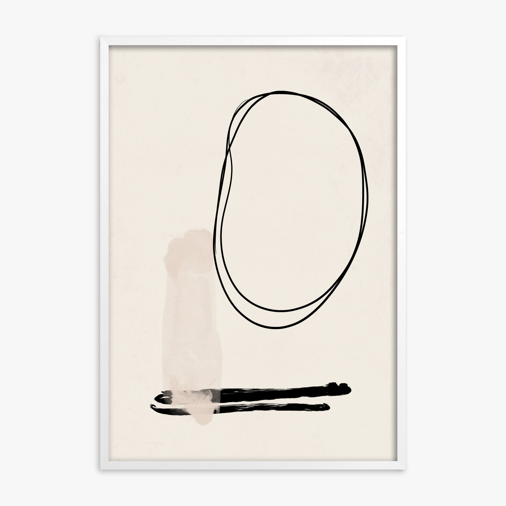 Orbiting Trace, White Framed Poster With White Frame
